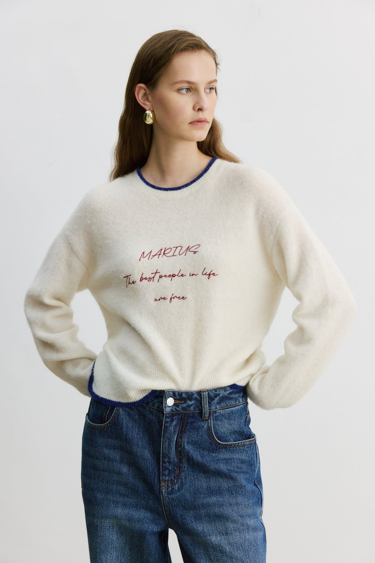 Wool-Alpaca Blend Embroidered Sweater