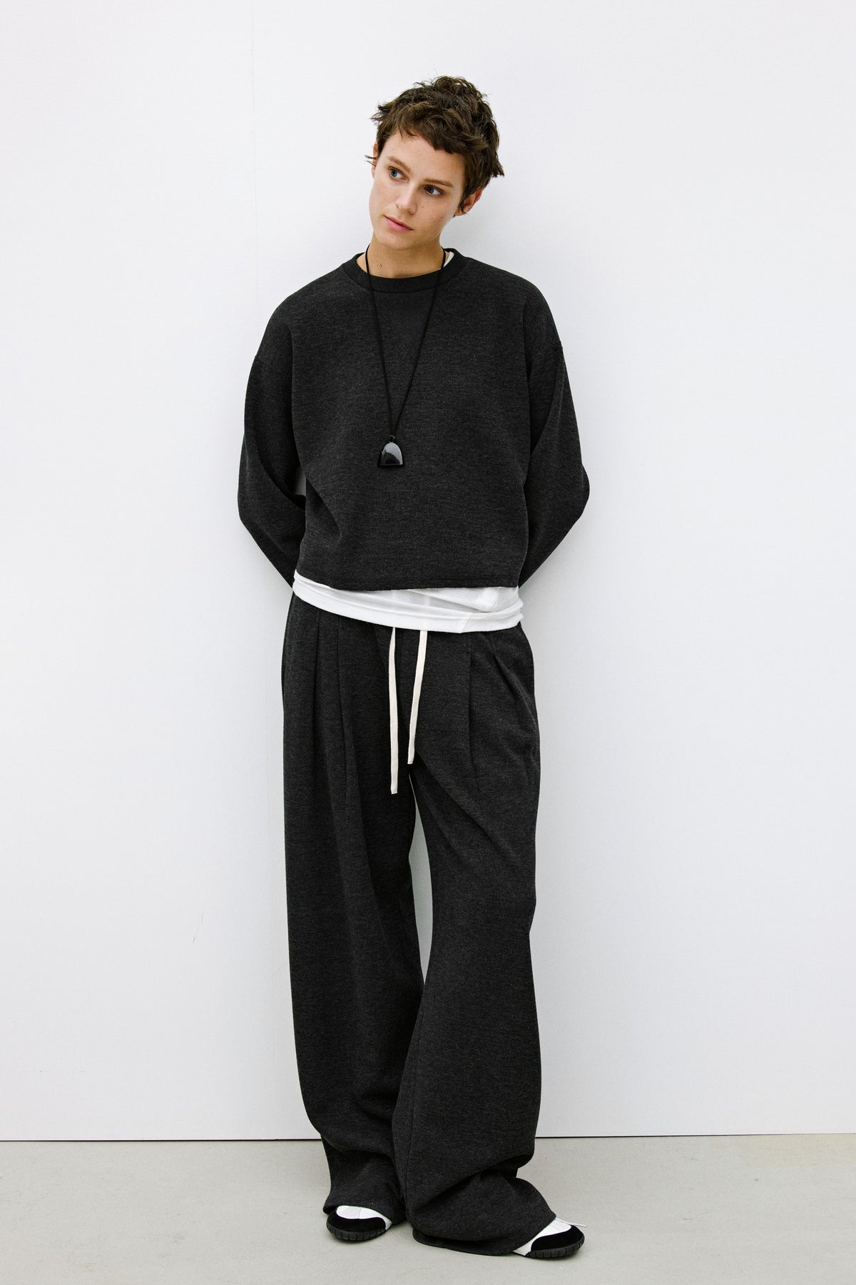 Bonded Knit Crew Neck Sweatshirt