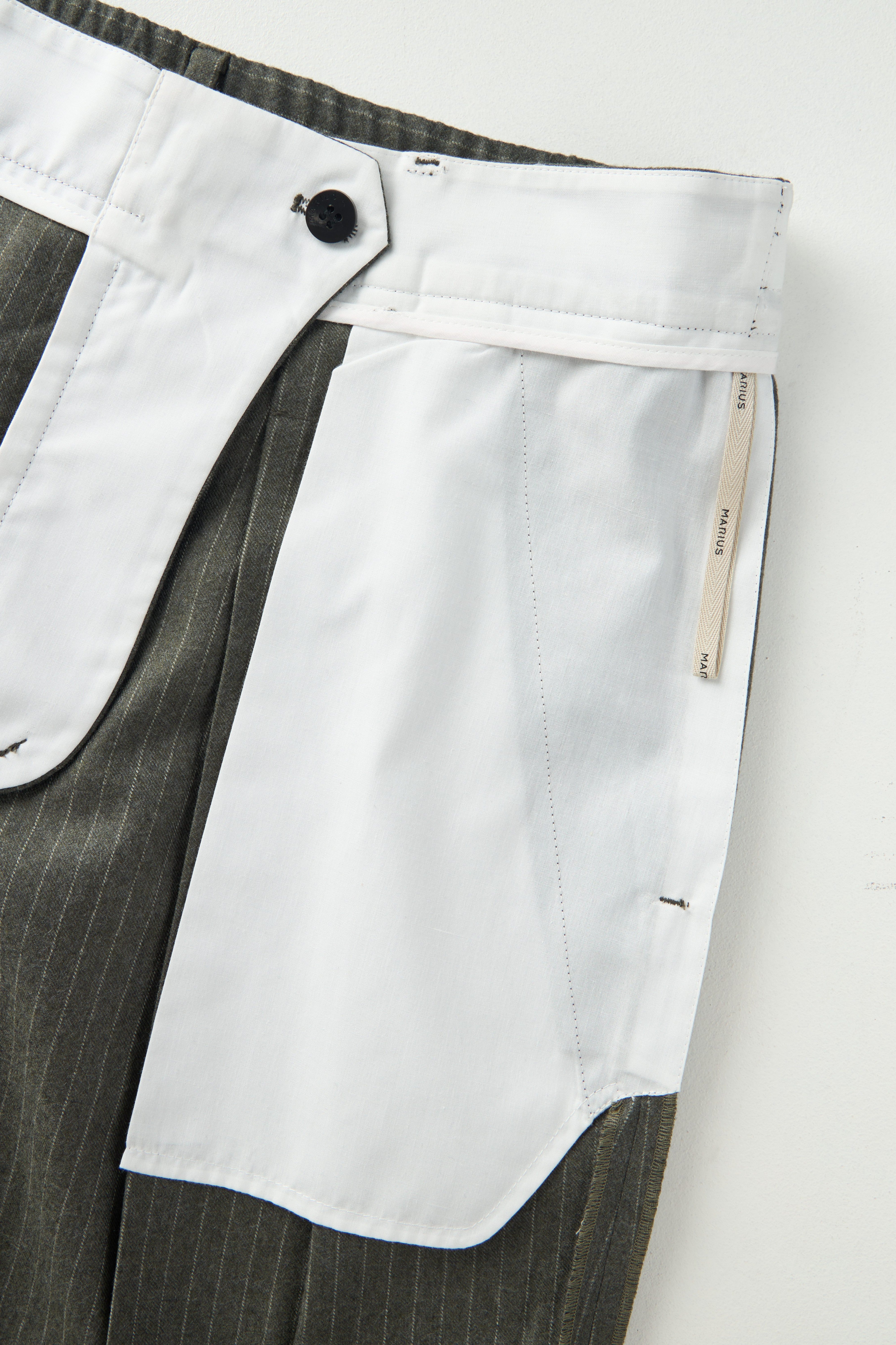 Classic Cropped Wool Cigarette Pleated Pants