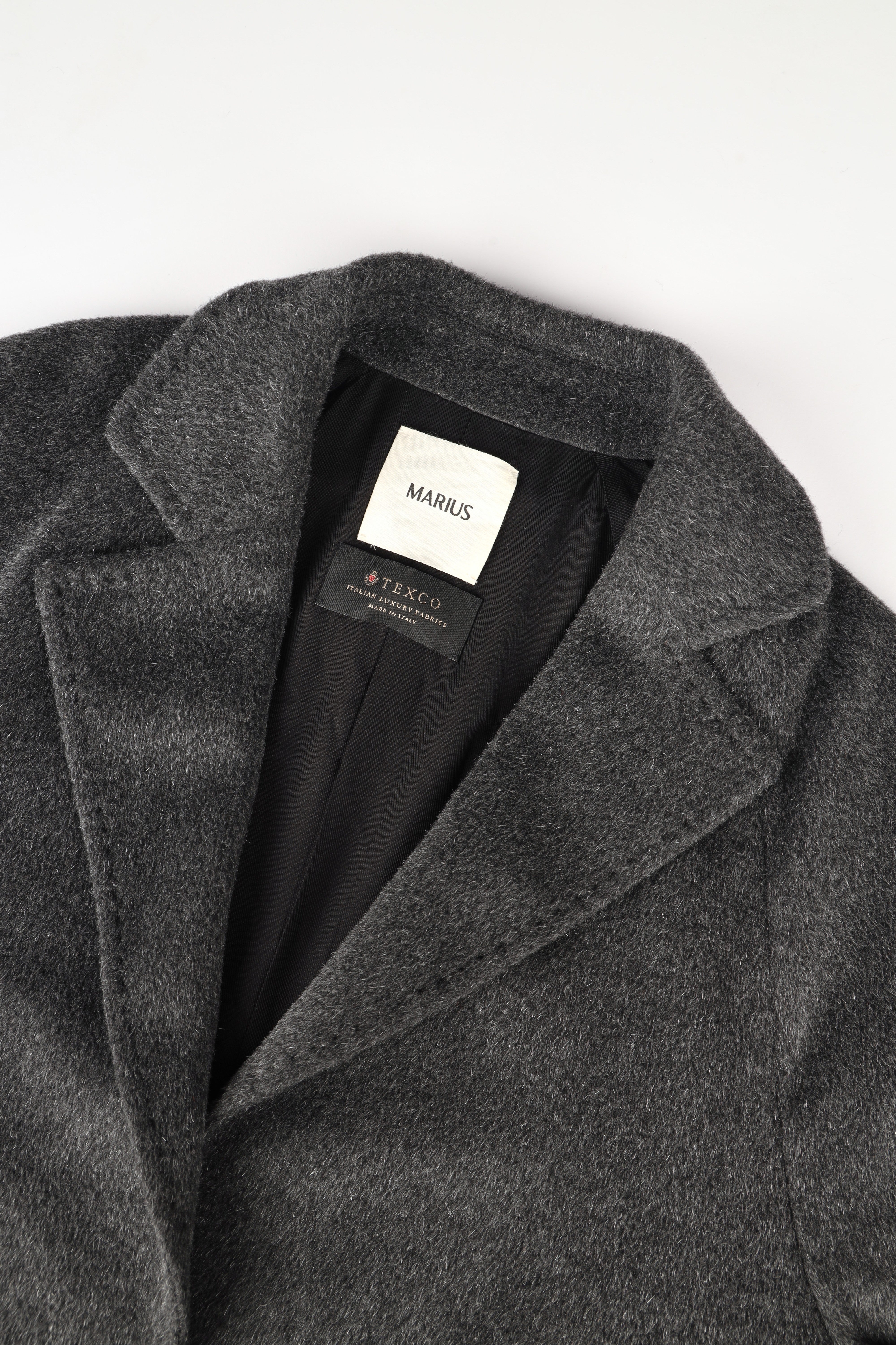 Cocoon-Shape Alpaca-Mohair Wool-Blend Coat
