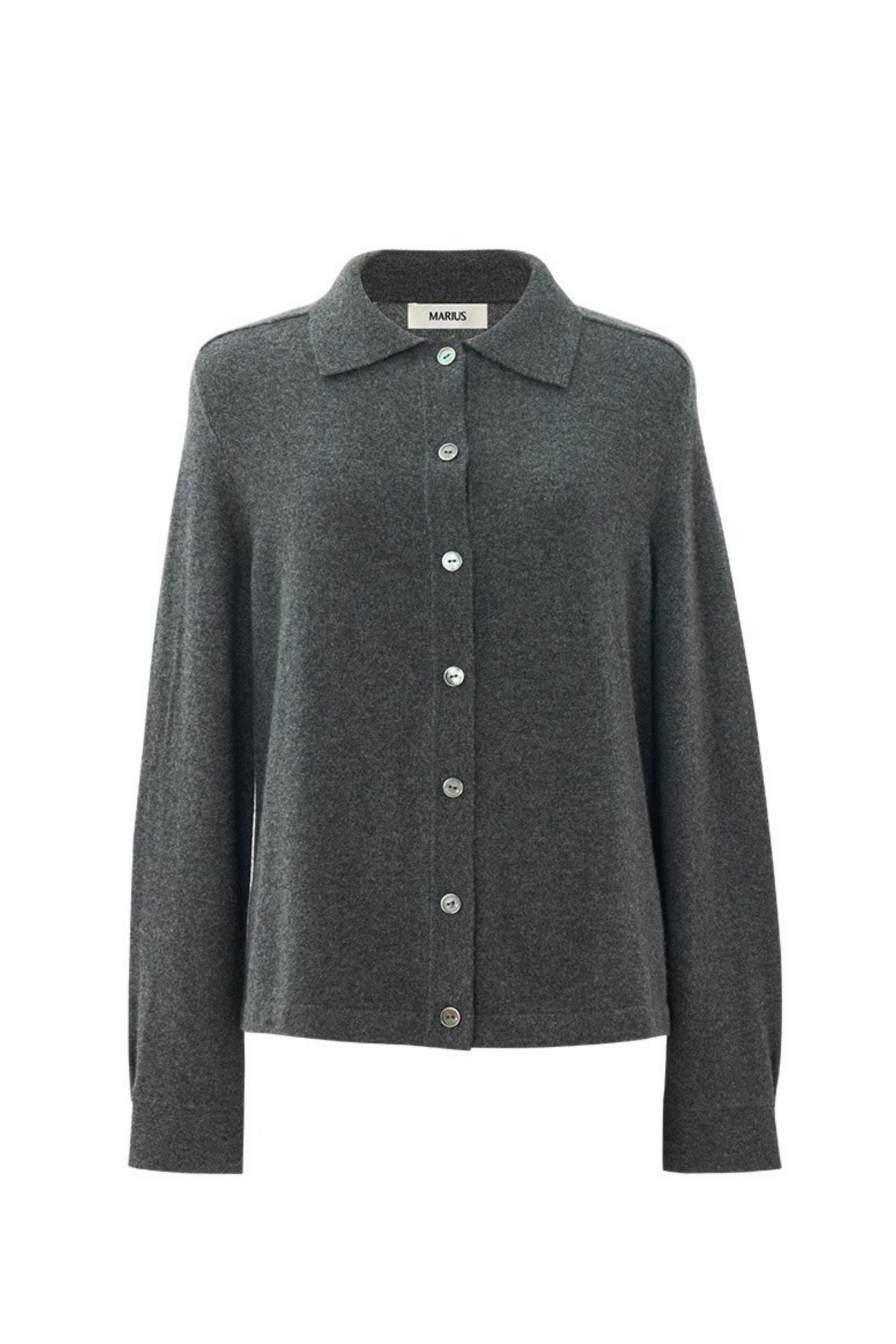 Classic Pure Cashmere Collared Knit Cardigan