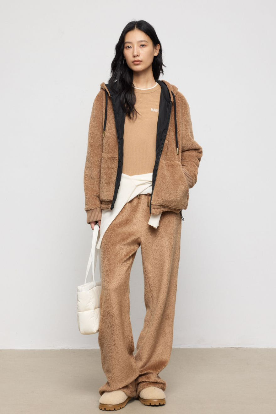 Reversible Double-Face Teddy Hooded Jacket