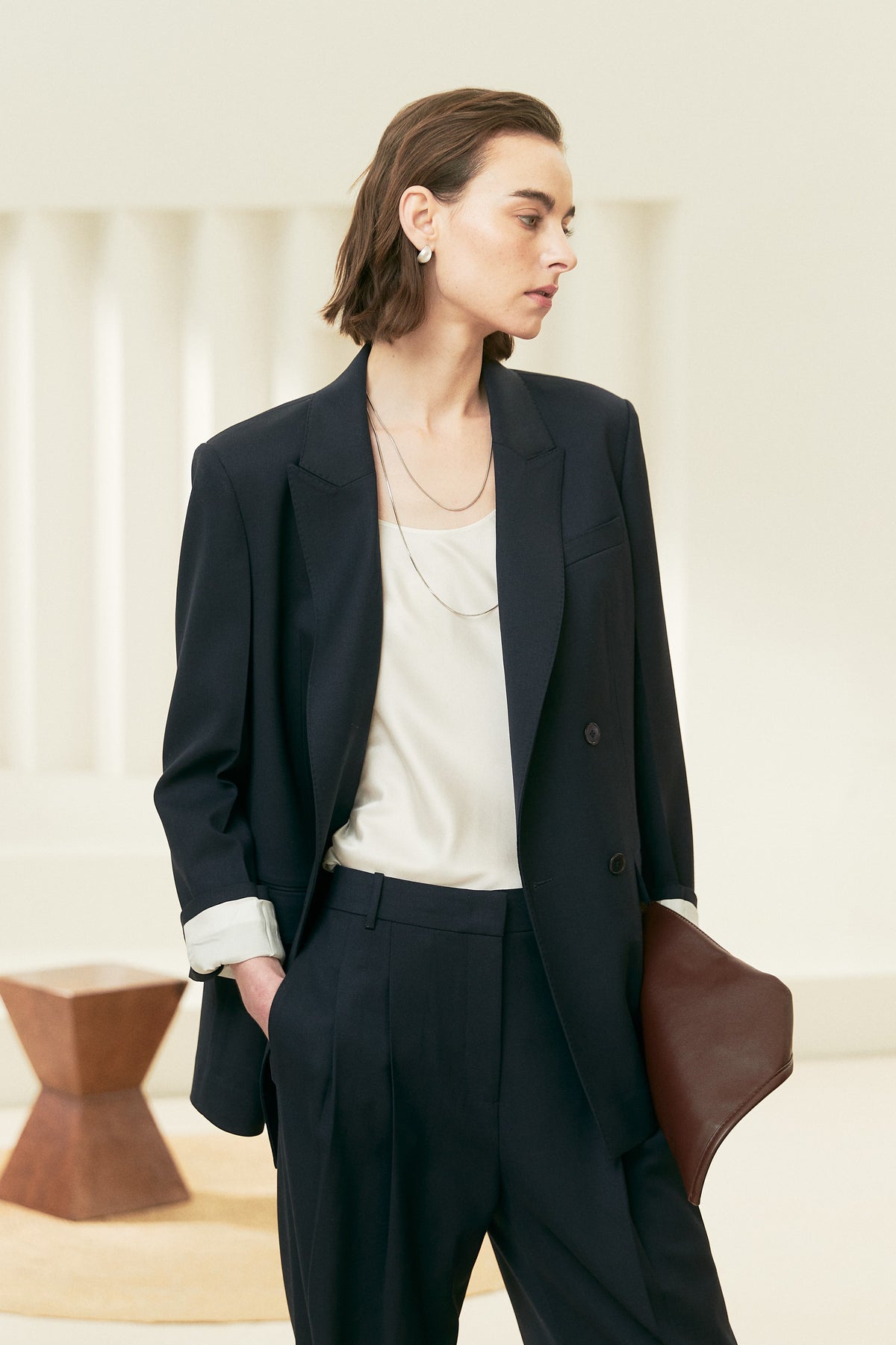 Relaxed Wool-Blend Double-Breasted Blazer