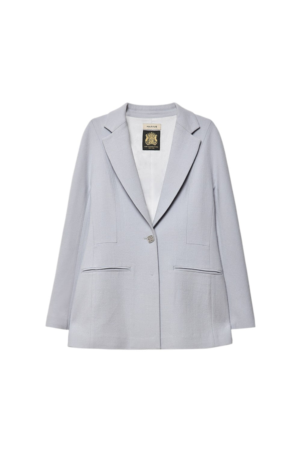 Double Crepe Wool Cinch-Waist Blazer