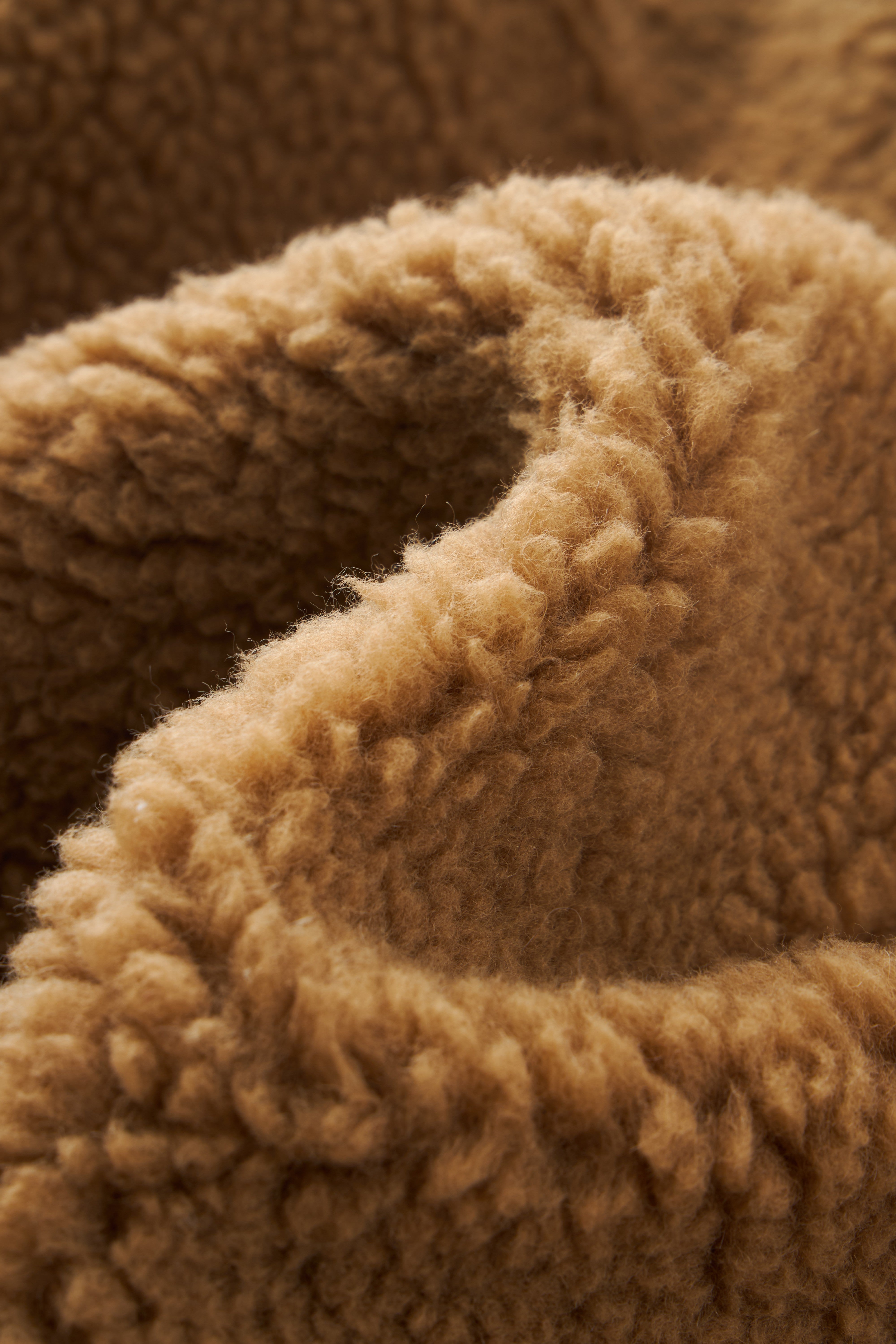 Wool-Camel Blend Teddy Relaxed Jacket