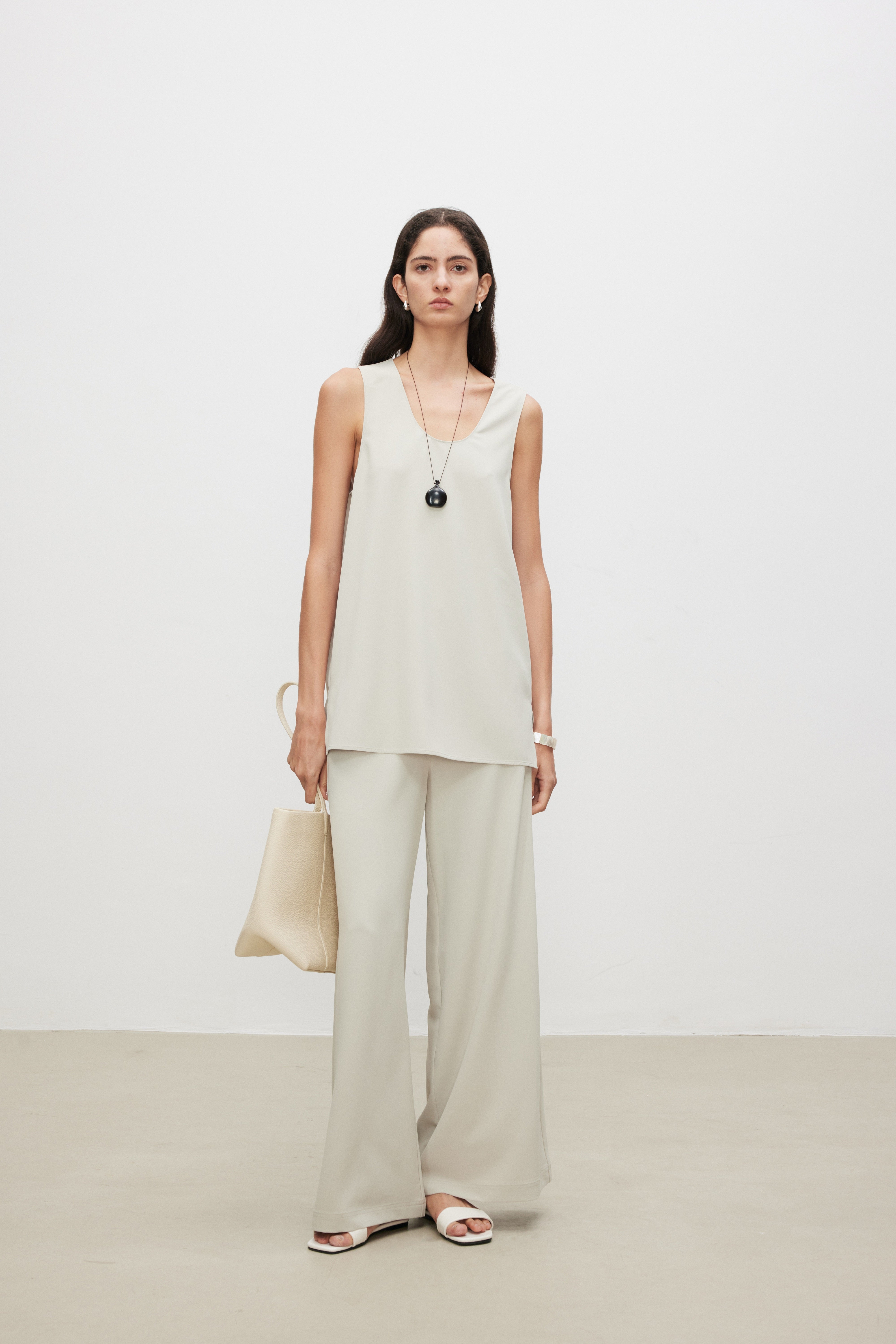Minimalist Draped U-Neck Top