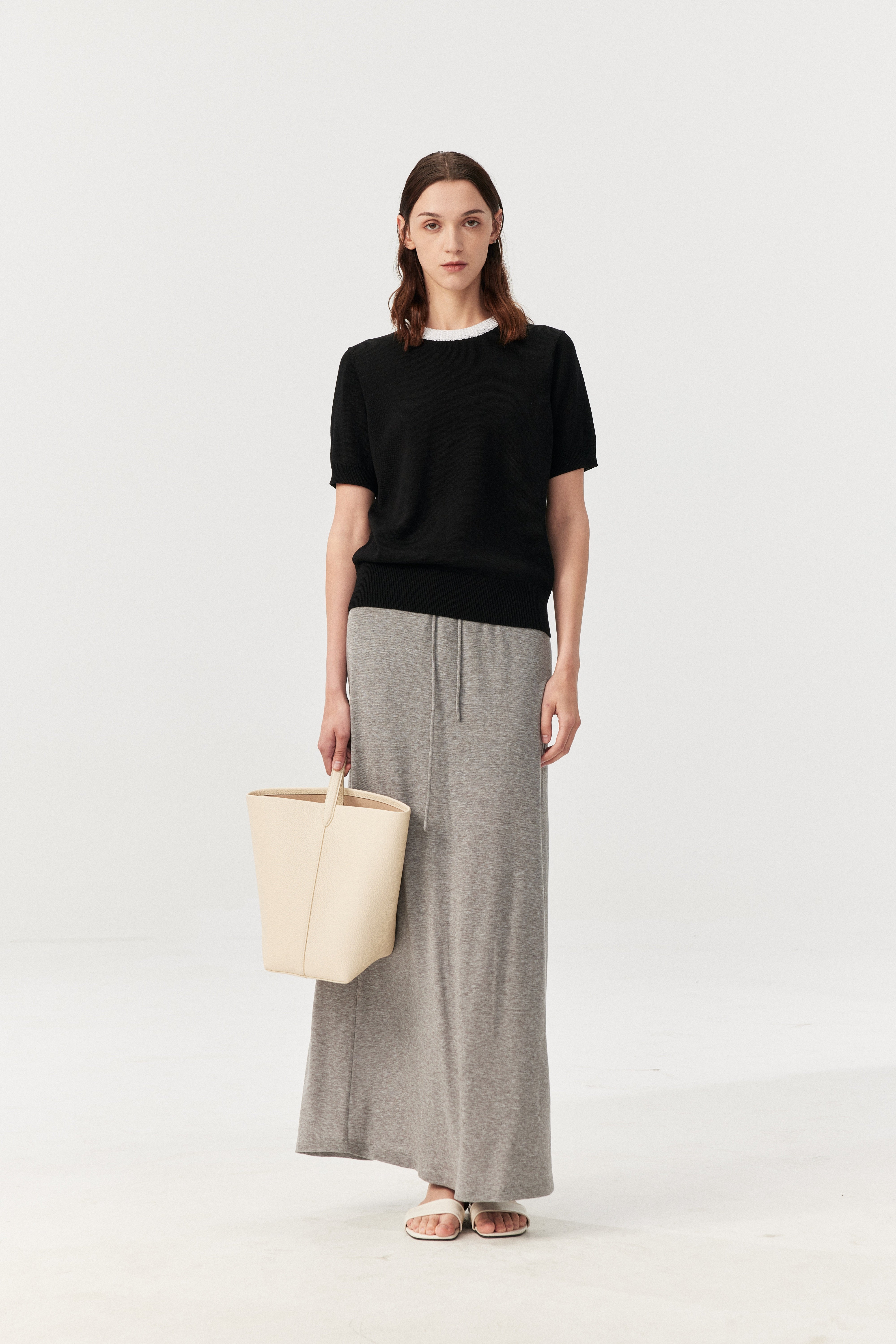 Soft Touch Lyocell Wool Blend Maxi Skirt