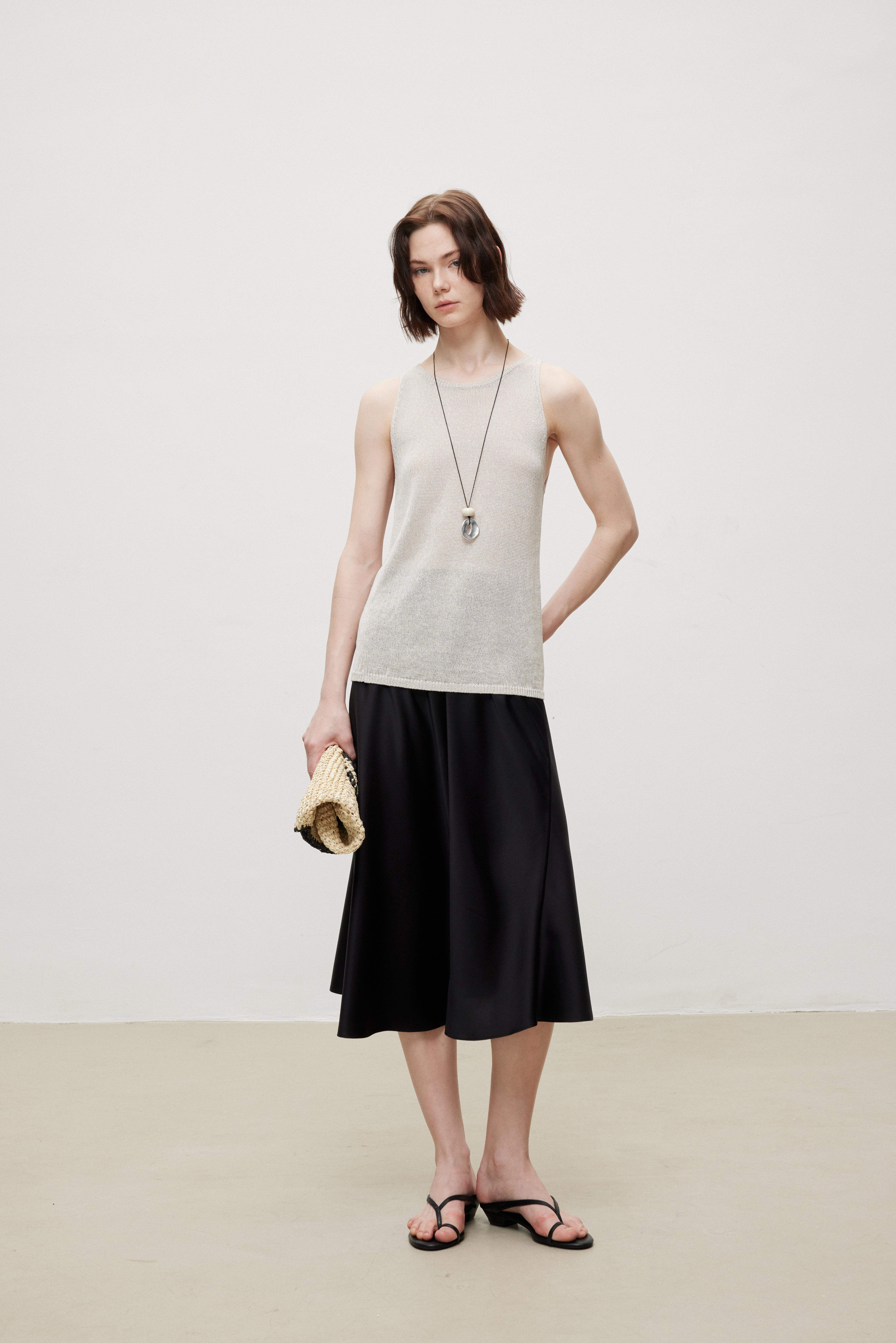 Triacetate Luxe Draped Elegance Midi Skirt