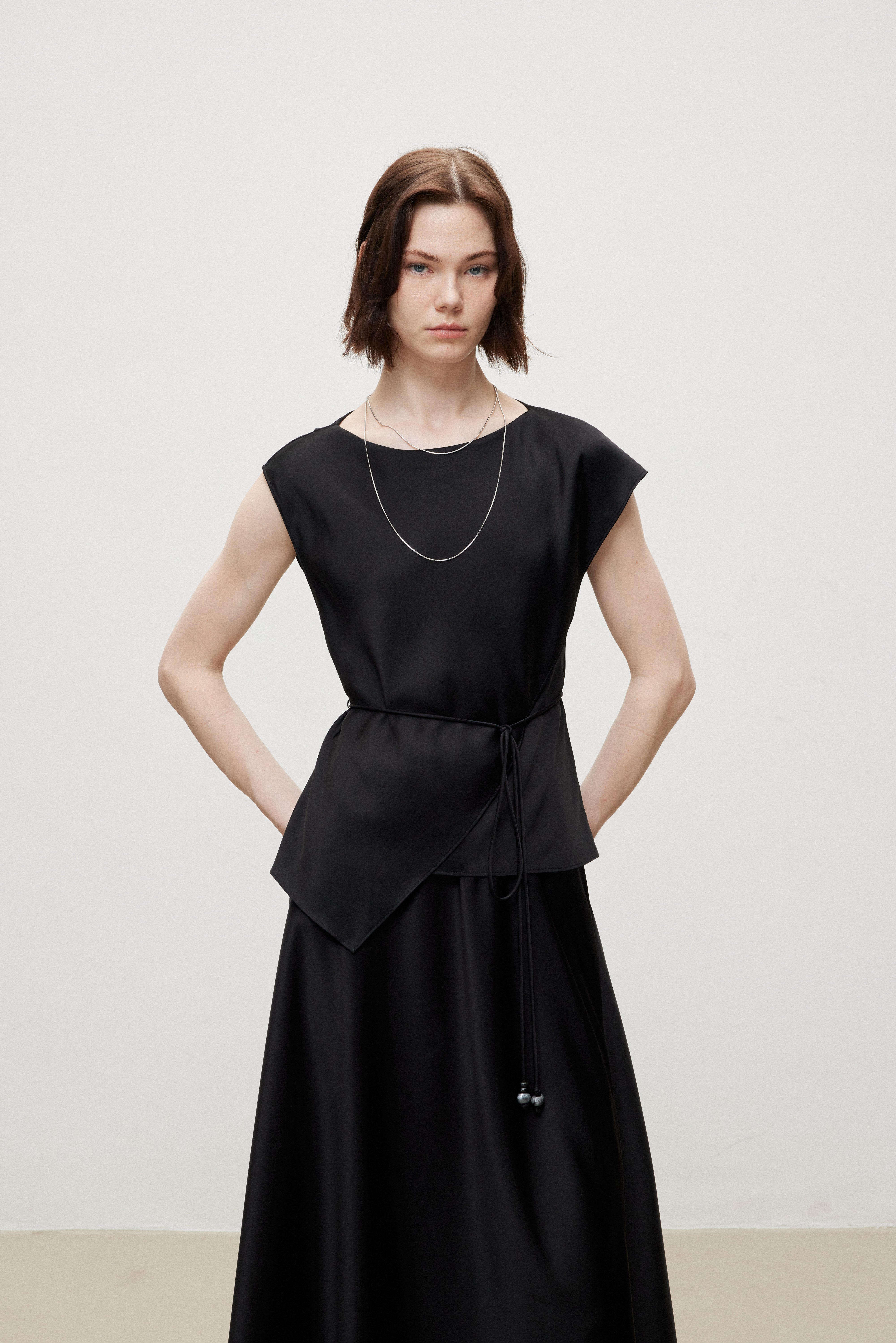 Triacetate Luxe Draped Elegance Top