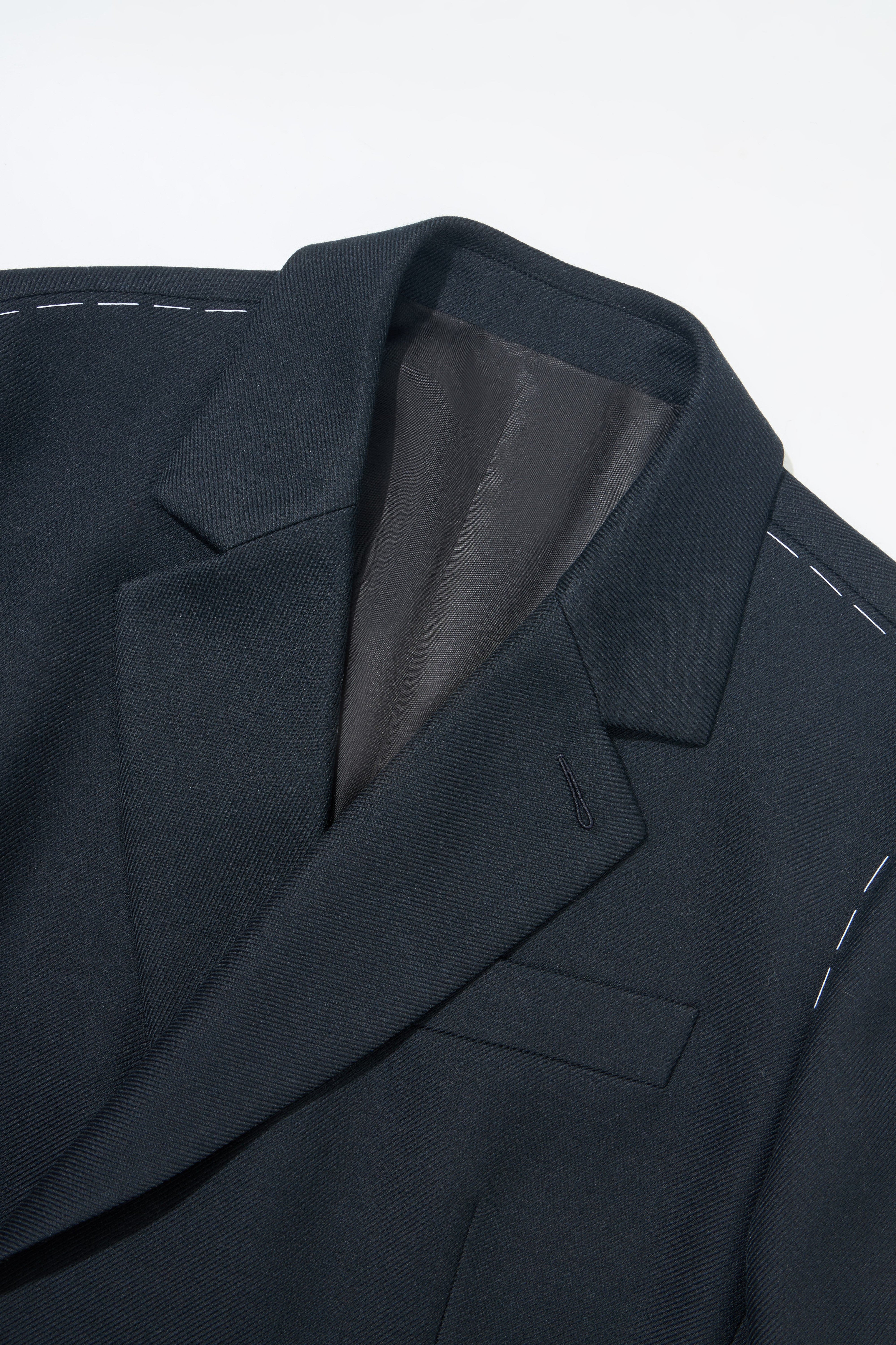 Wool-Blend Relaxed Tailored Blazer