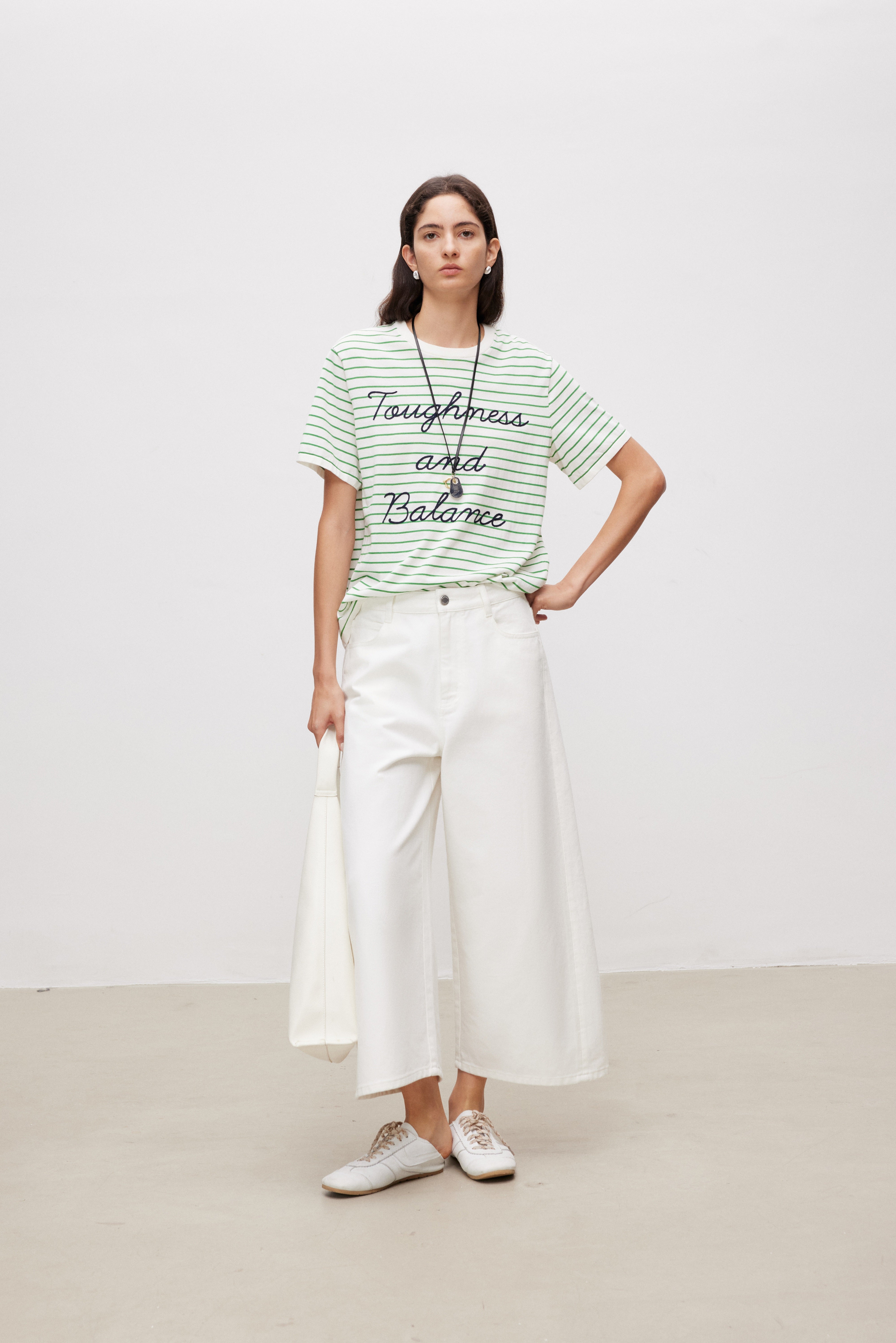 Effortless Cotton Wide Cropped Pants
