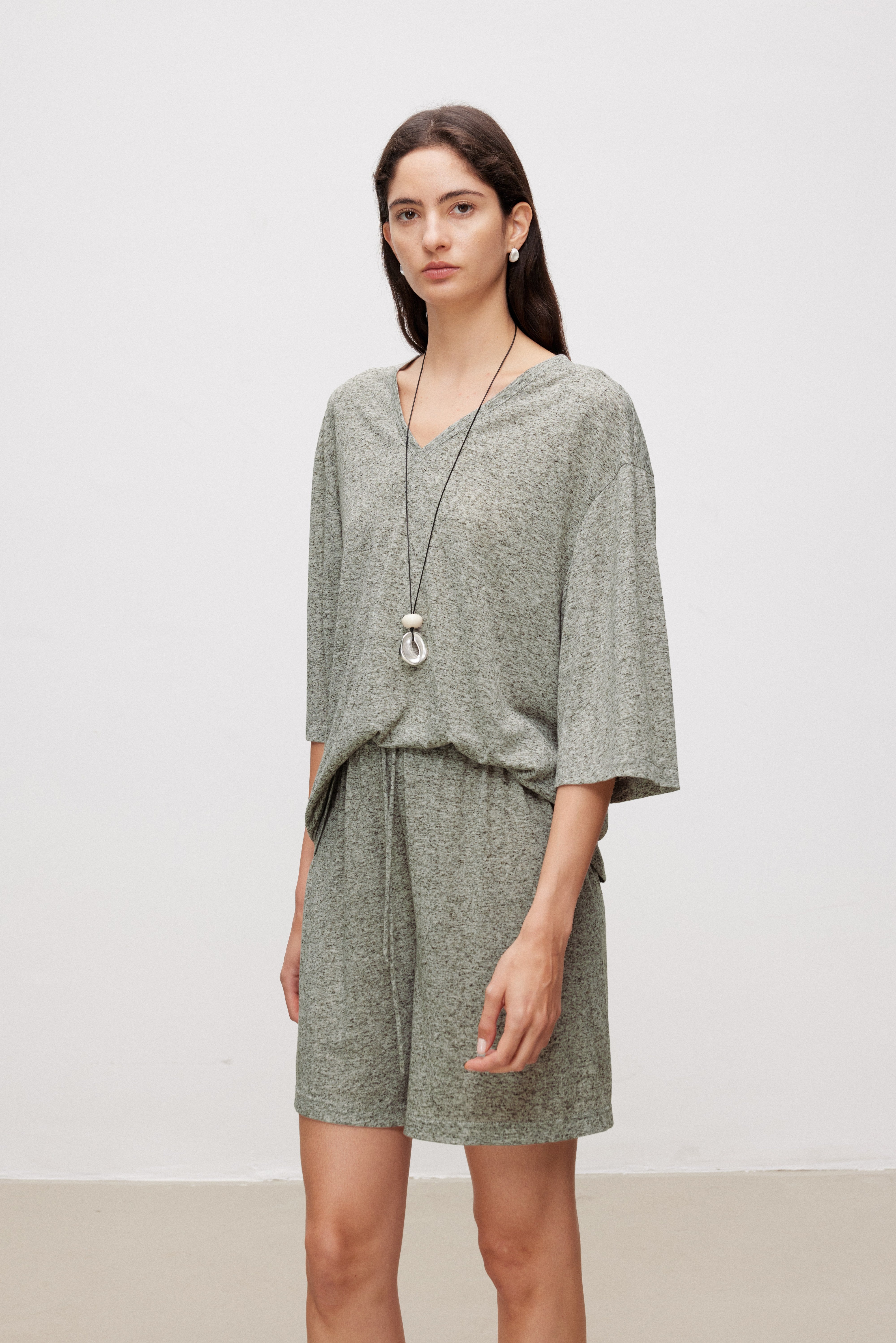 Soft Touch Linen Blend V-Neck Top
