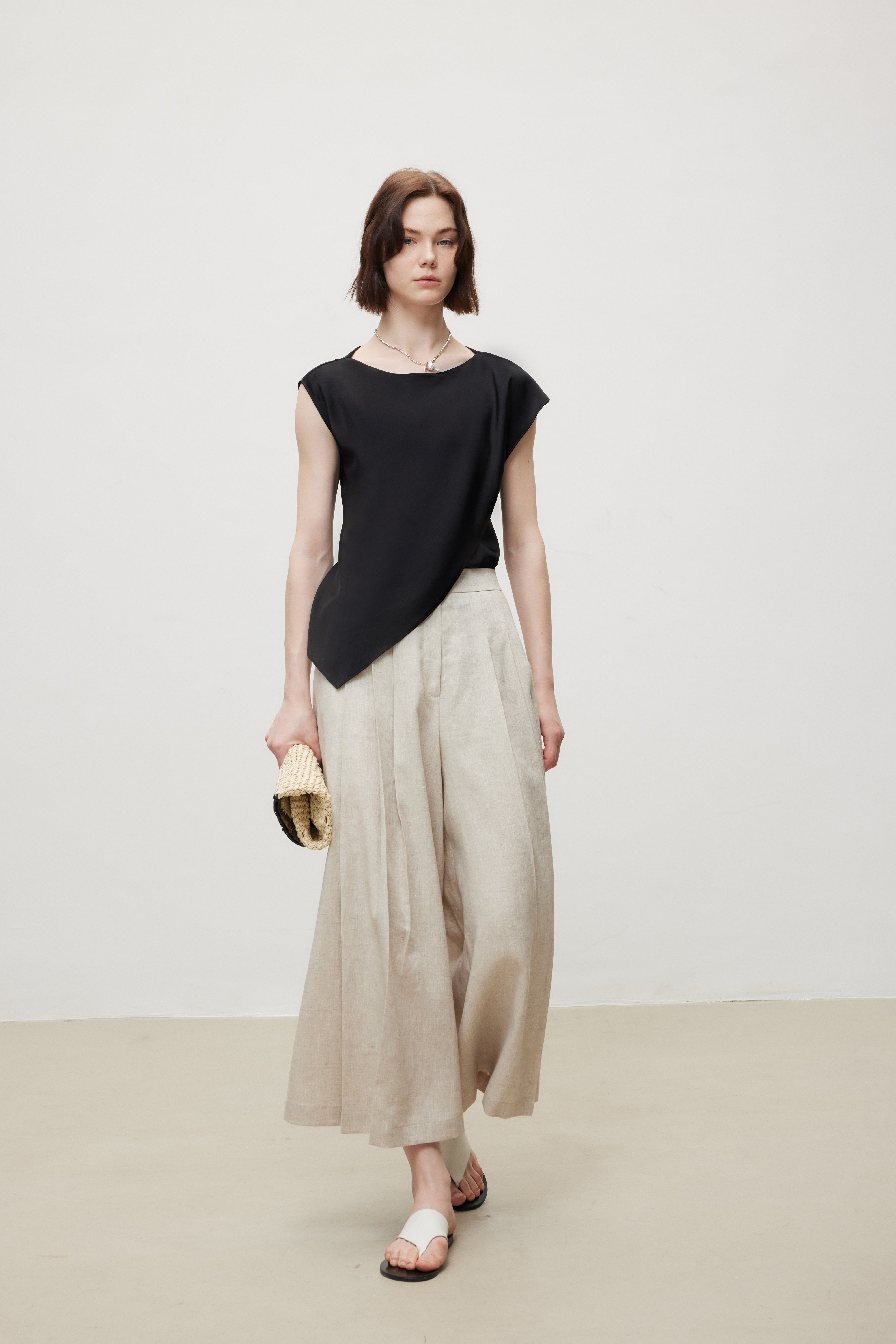 Triacetate Luxe Draped Elegance Top