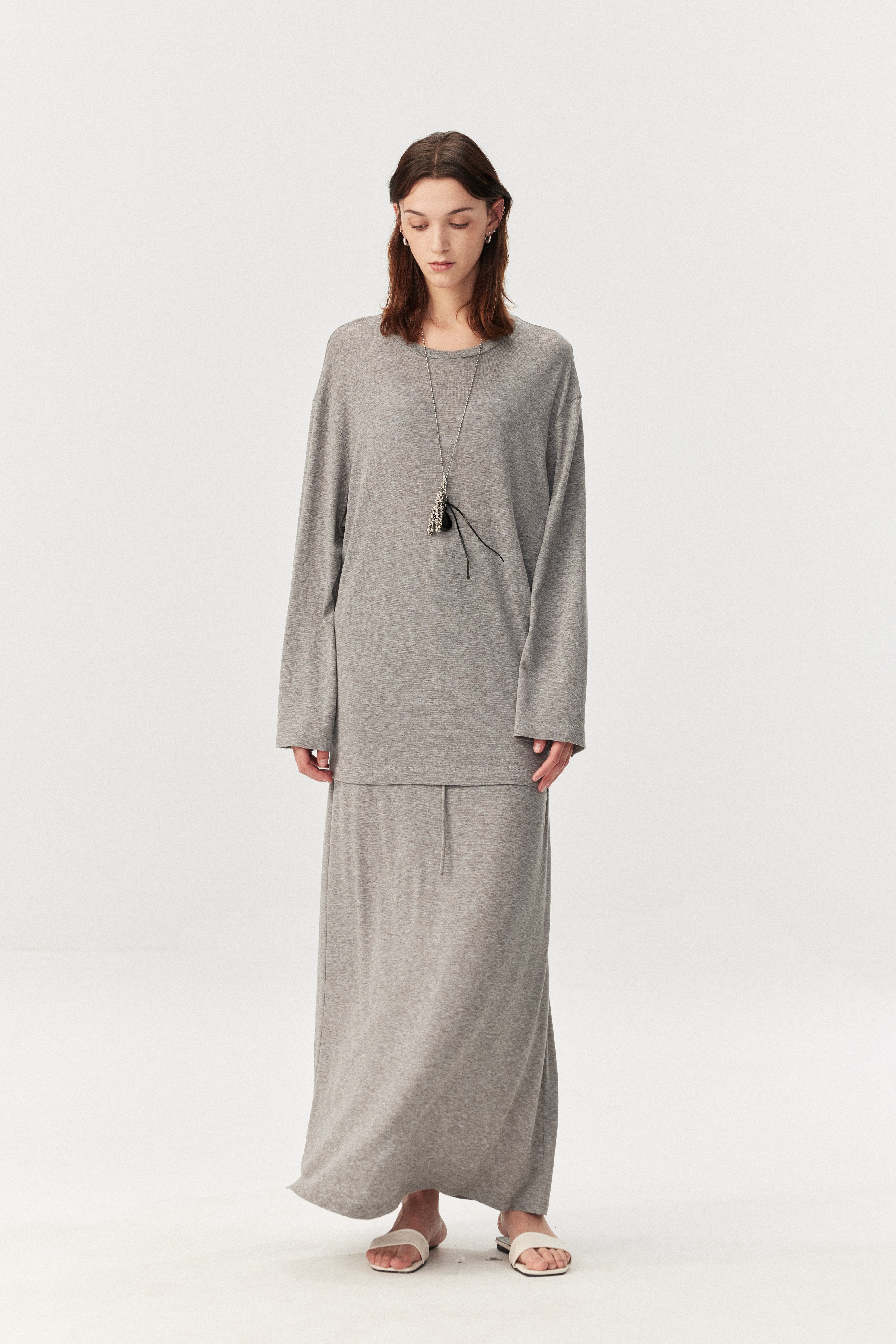 Soft Touch Lyocell Wool Blend Maxi Skirt