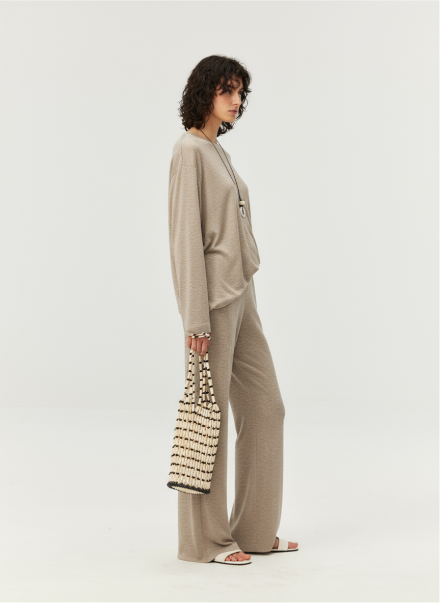 Soft Touch Lyocell Wool Blend Wide Leg Pants