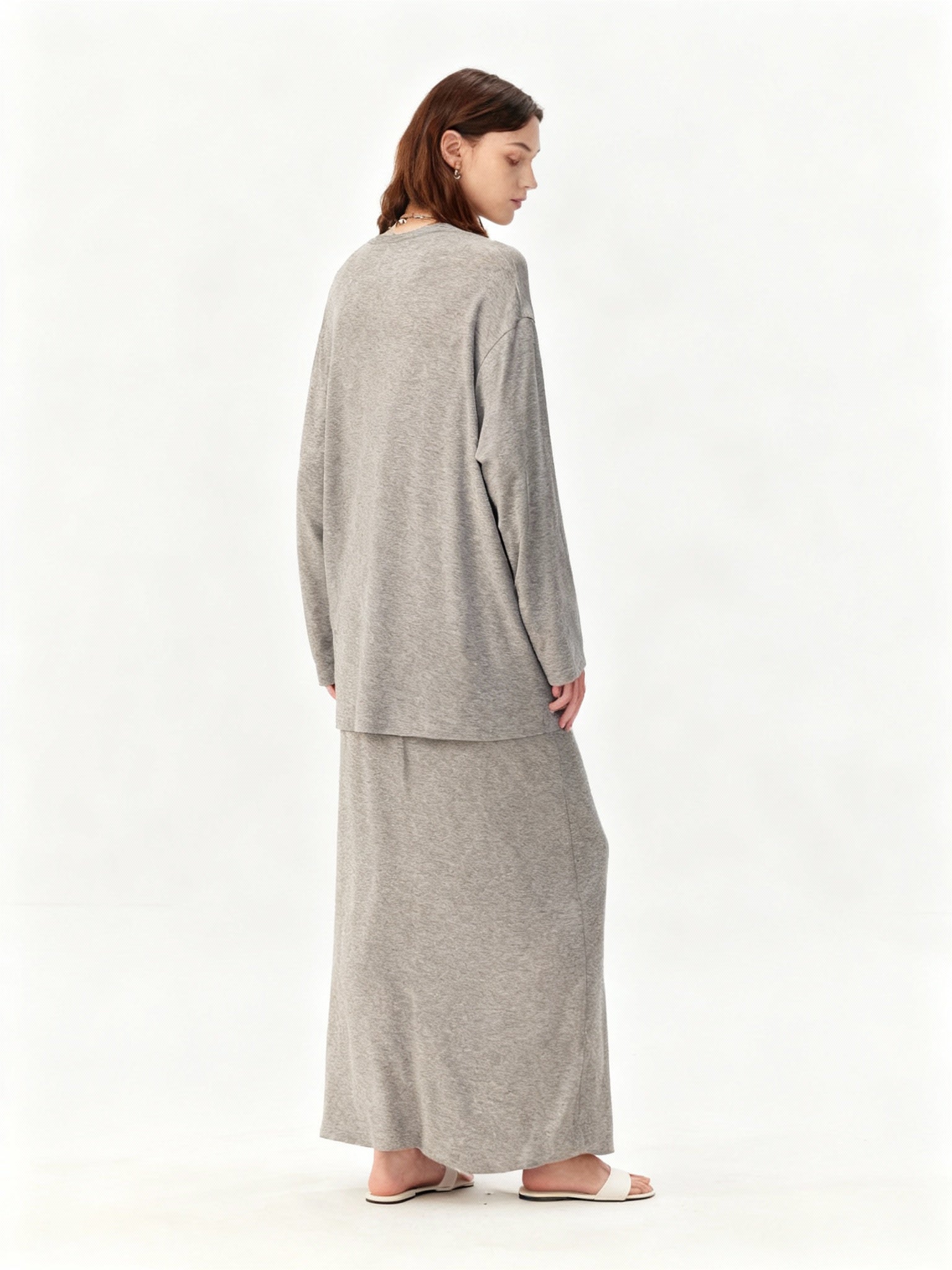 Soft Touch Lyocell Wool Blend Maxi Skirt