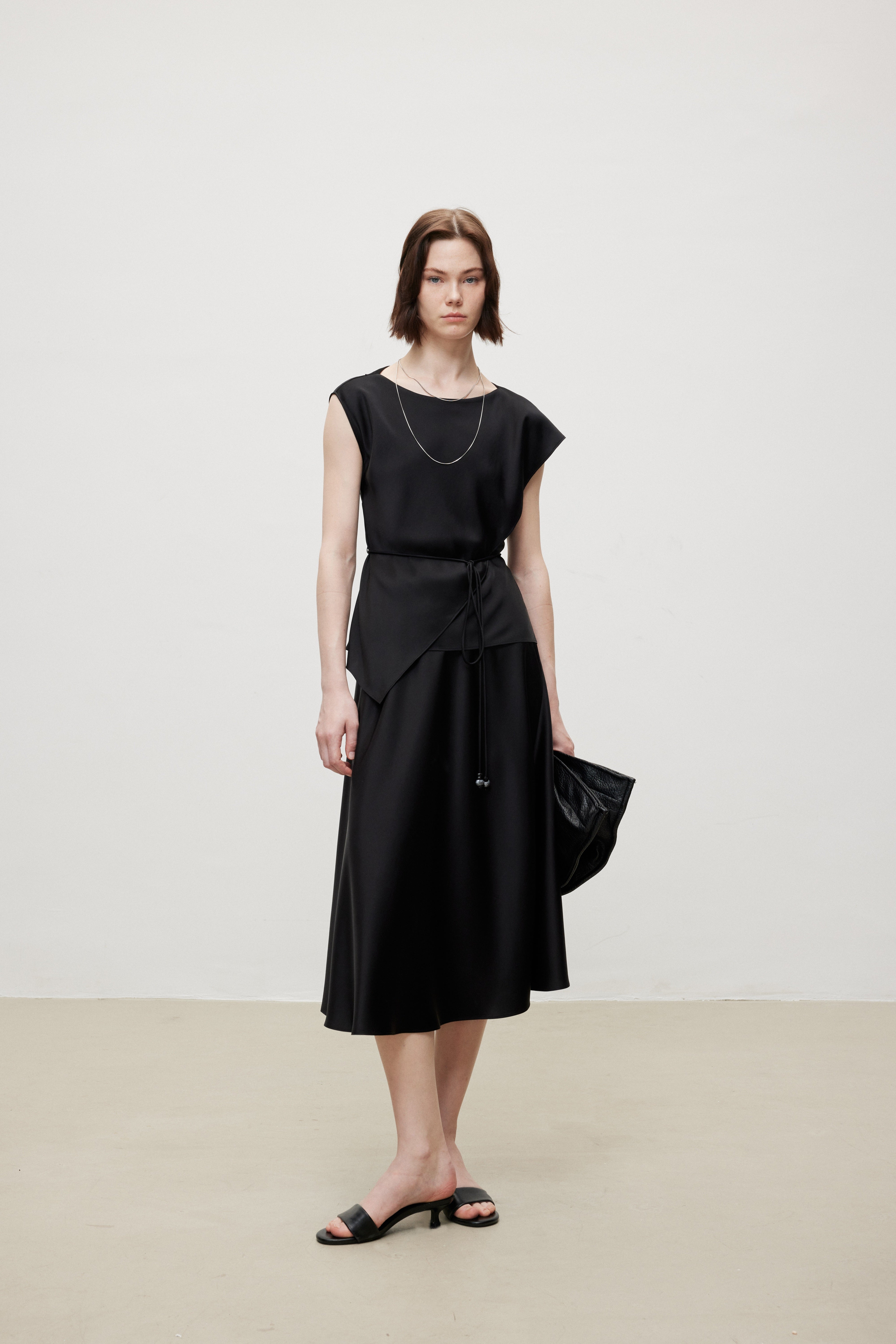 Triacetate Luxe Draped Elegance Top