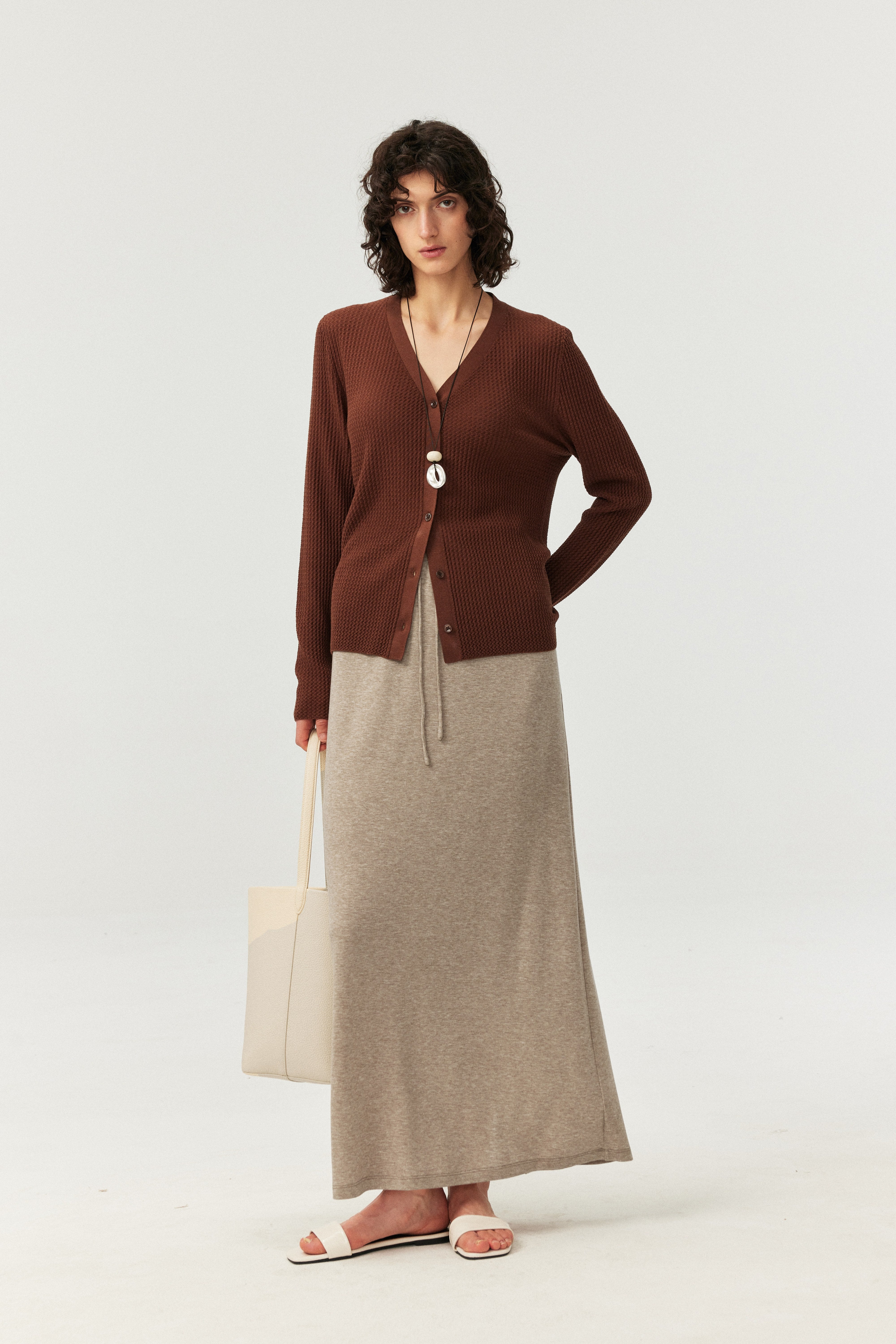 Soft Touch Lyocell Wool Blend Maxi Skirt