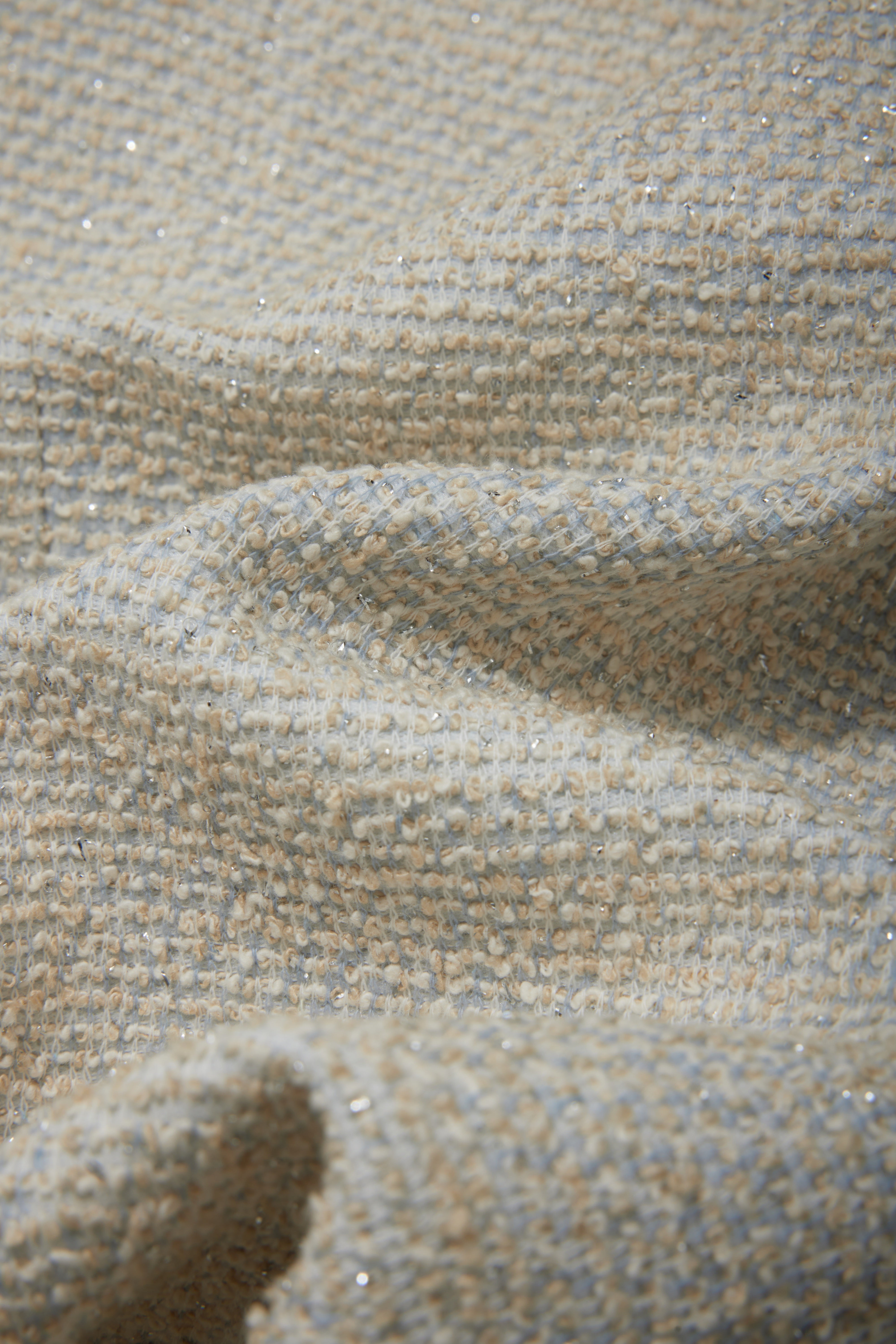 Mermaid Pearl Beige Tweed Short Jacket