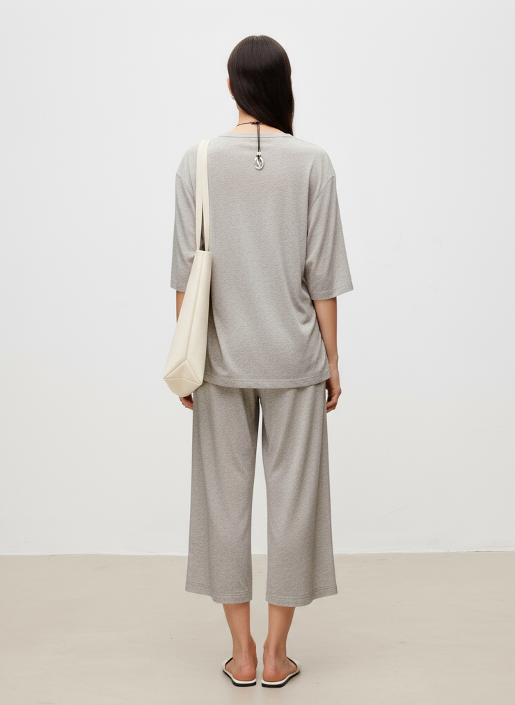 Soft Touch Linen Blend Wide Leg Crop Pants