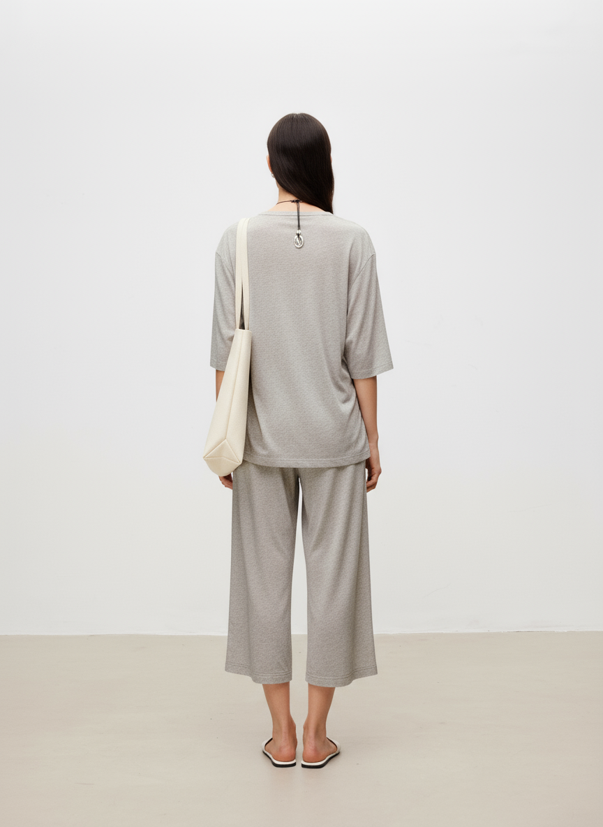 Soft Touch Linen Blend Wide Leg Crop