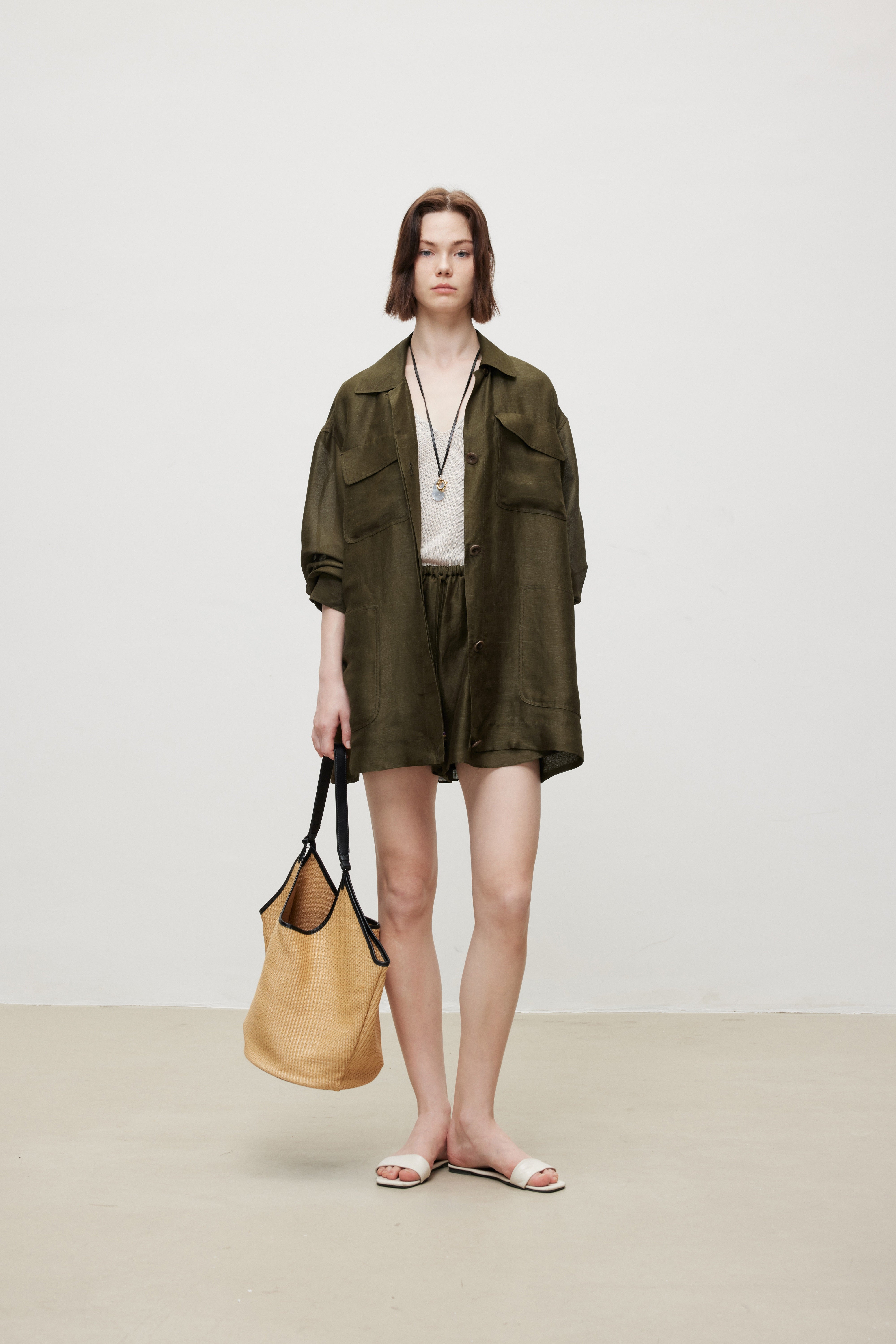 Oversized Linen Silk Relaxed Jacket