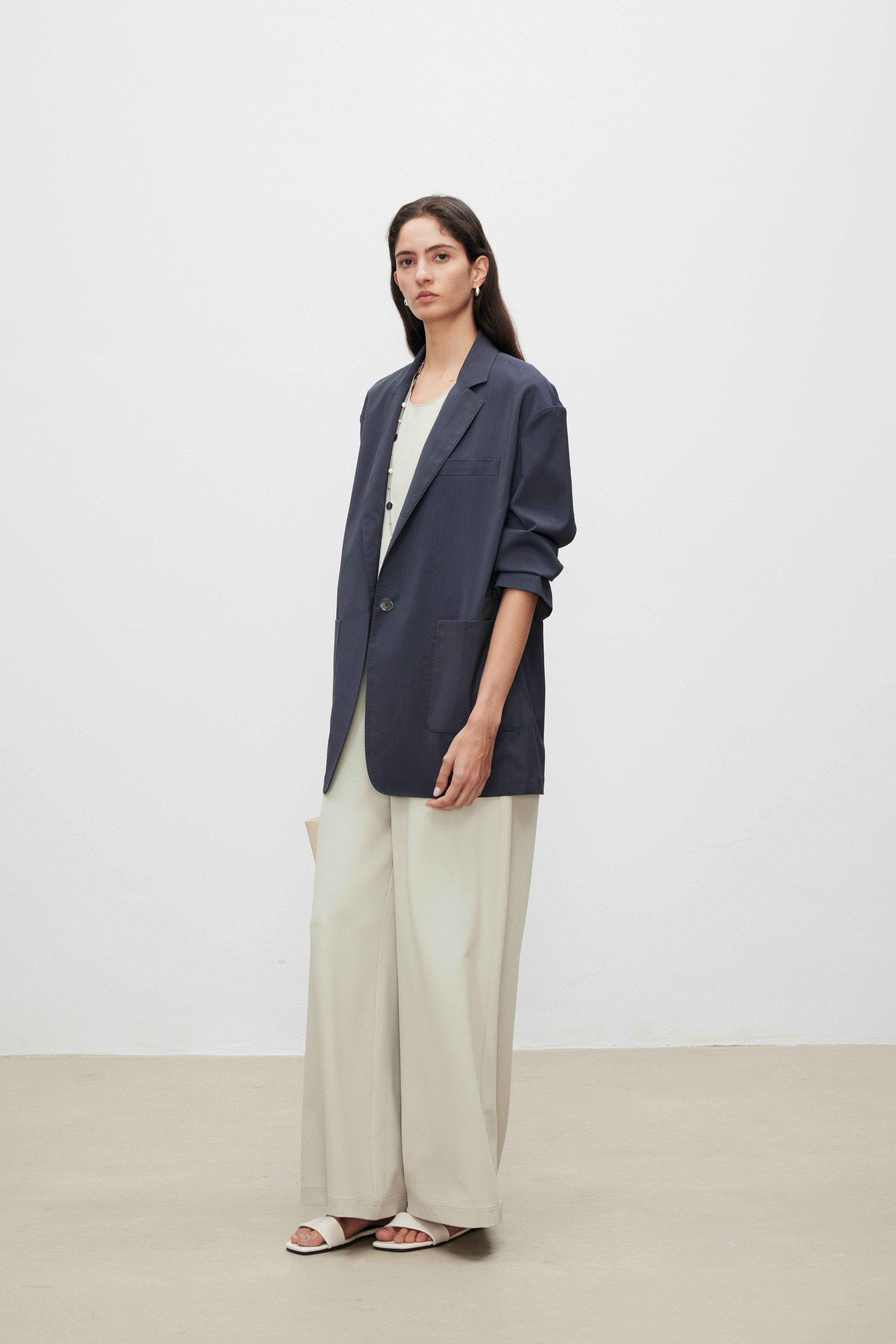 Minimalist Draped U-Neck Top