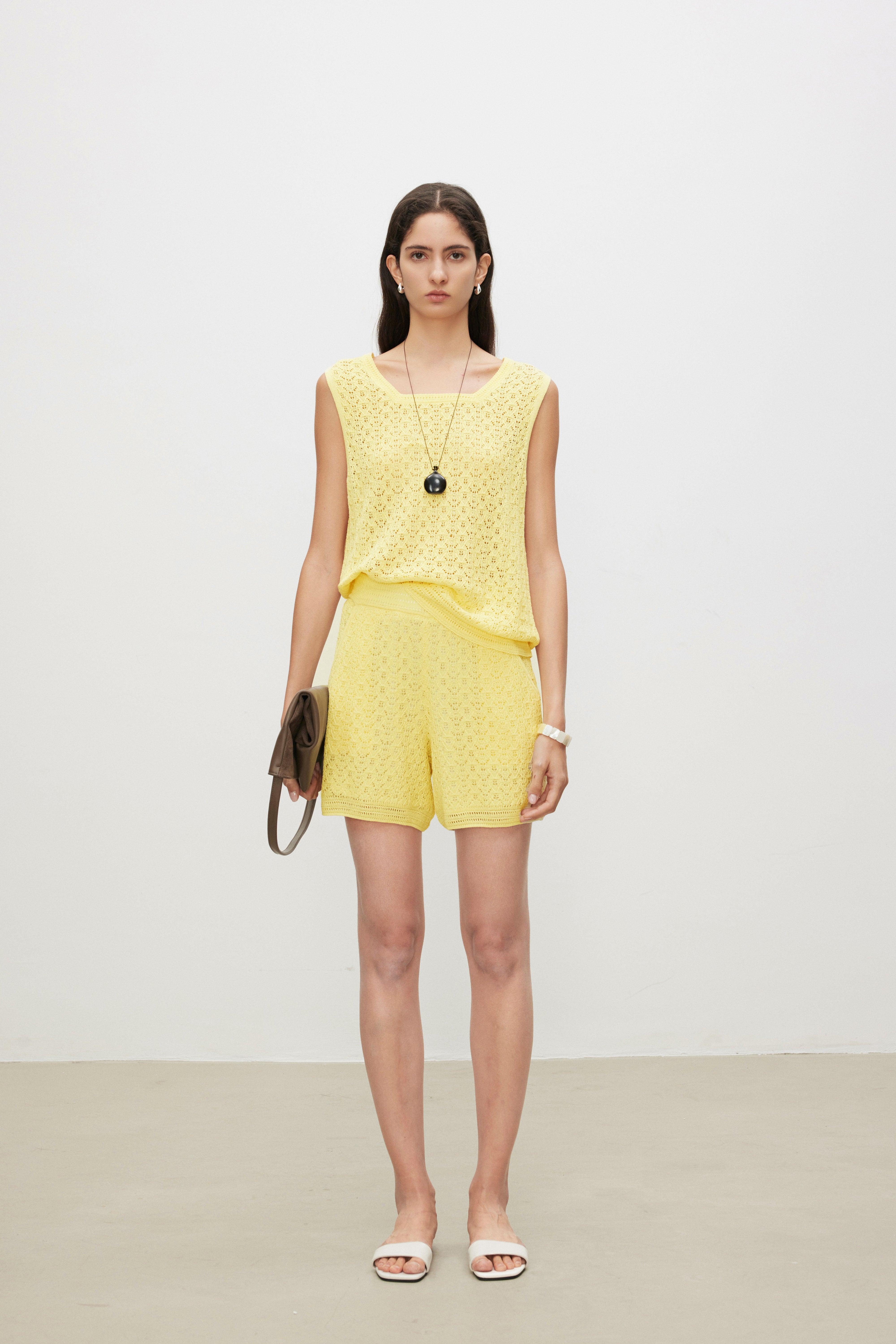 Crochet Knit Lace-Look Shorts