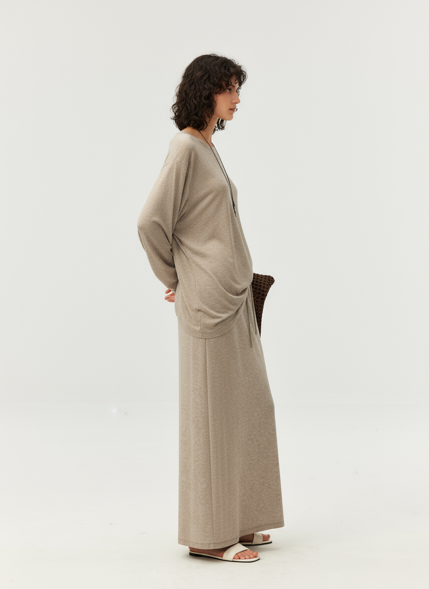 Soft Touch Lyocell Wool Blend Maxi Skirt