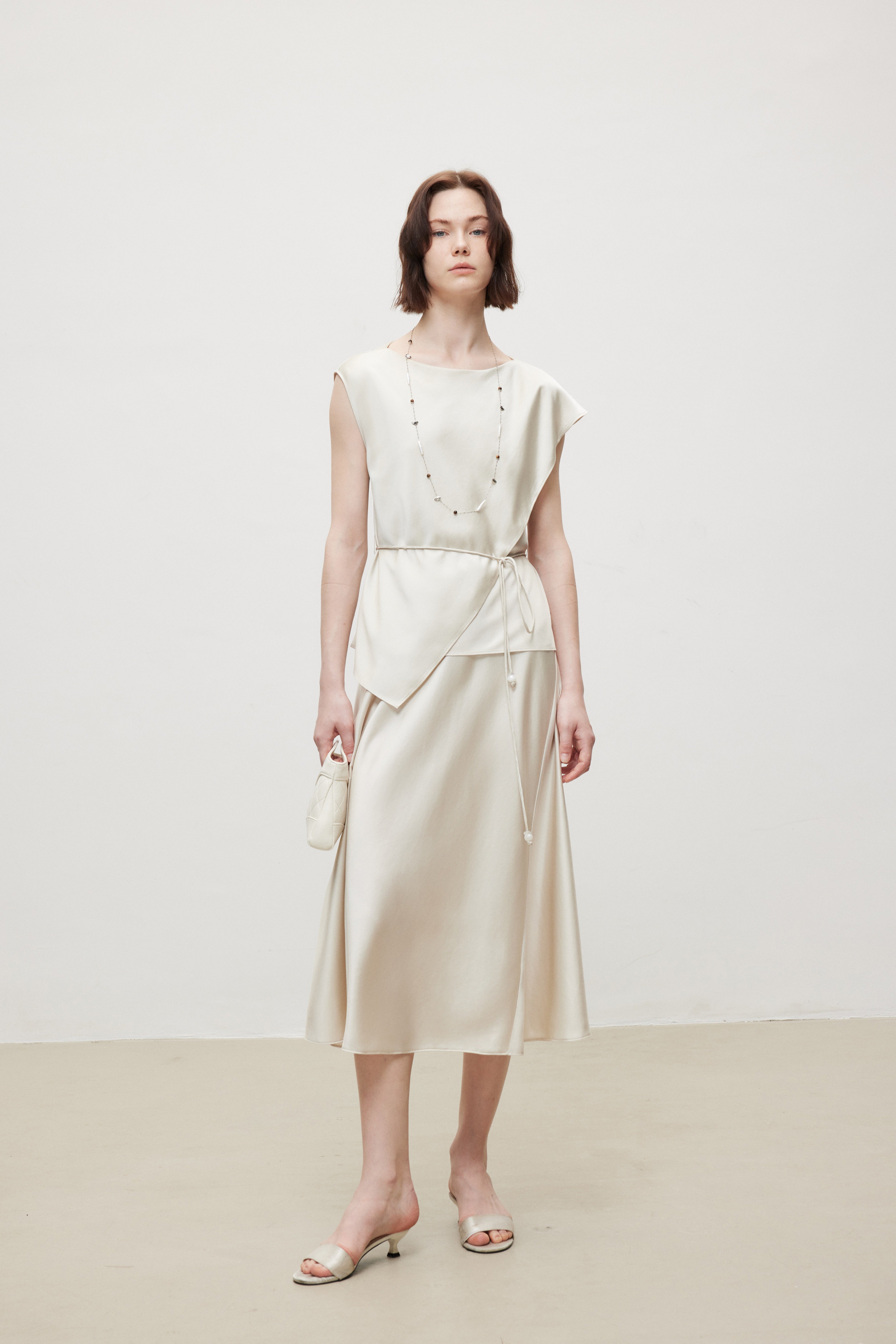 Triacetate Luxe Draped Elegance Top