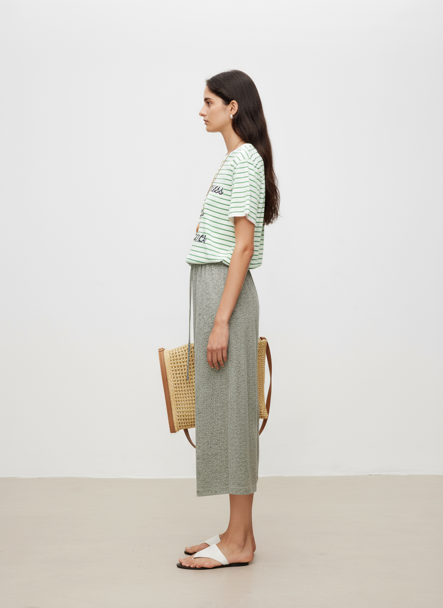 Soft Touch Linen Blend Wide Leg Crop