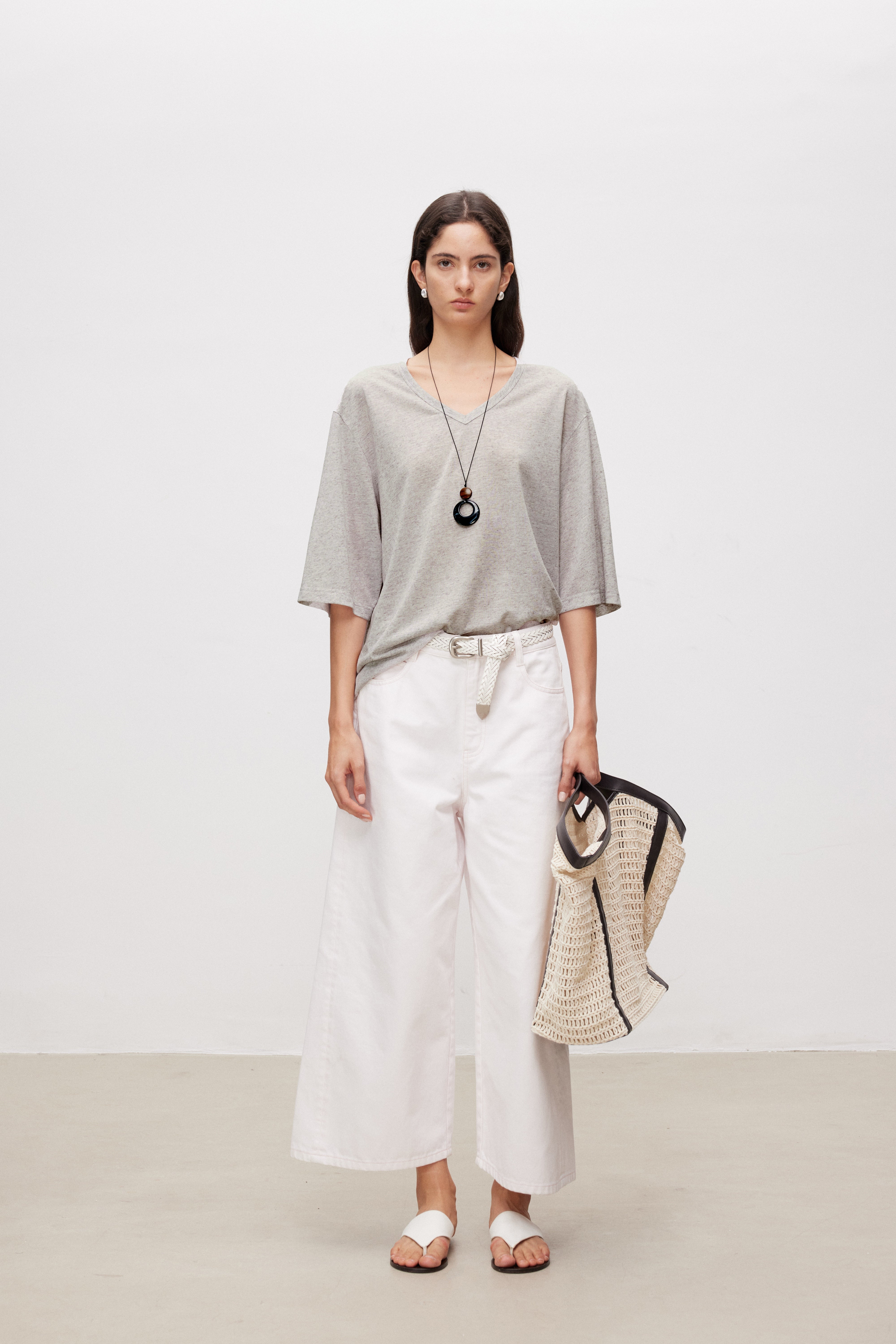 Soft Touch Linen Blend V-Neck Top