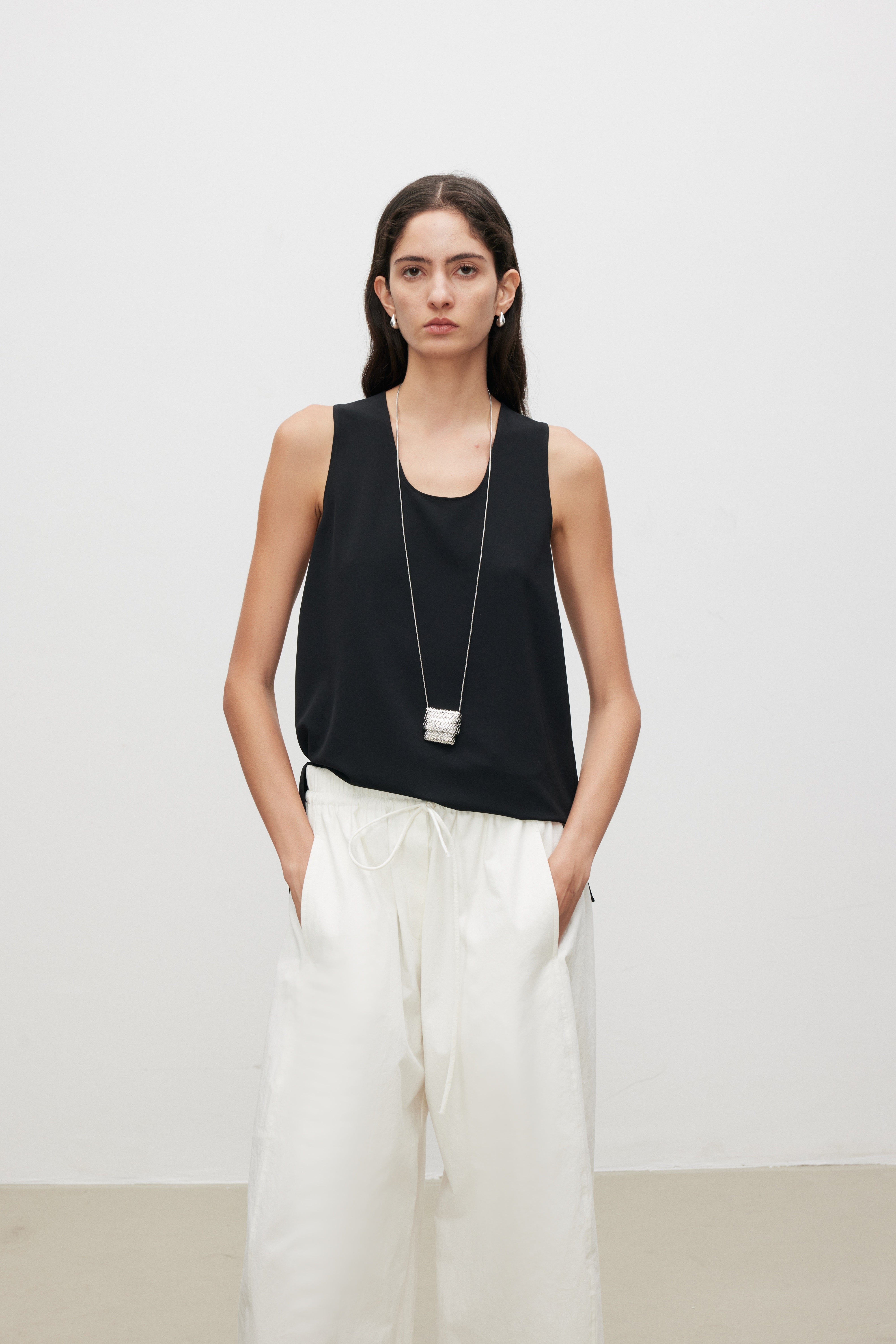 Minimalist Draped U-Neck Top