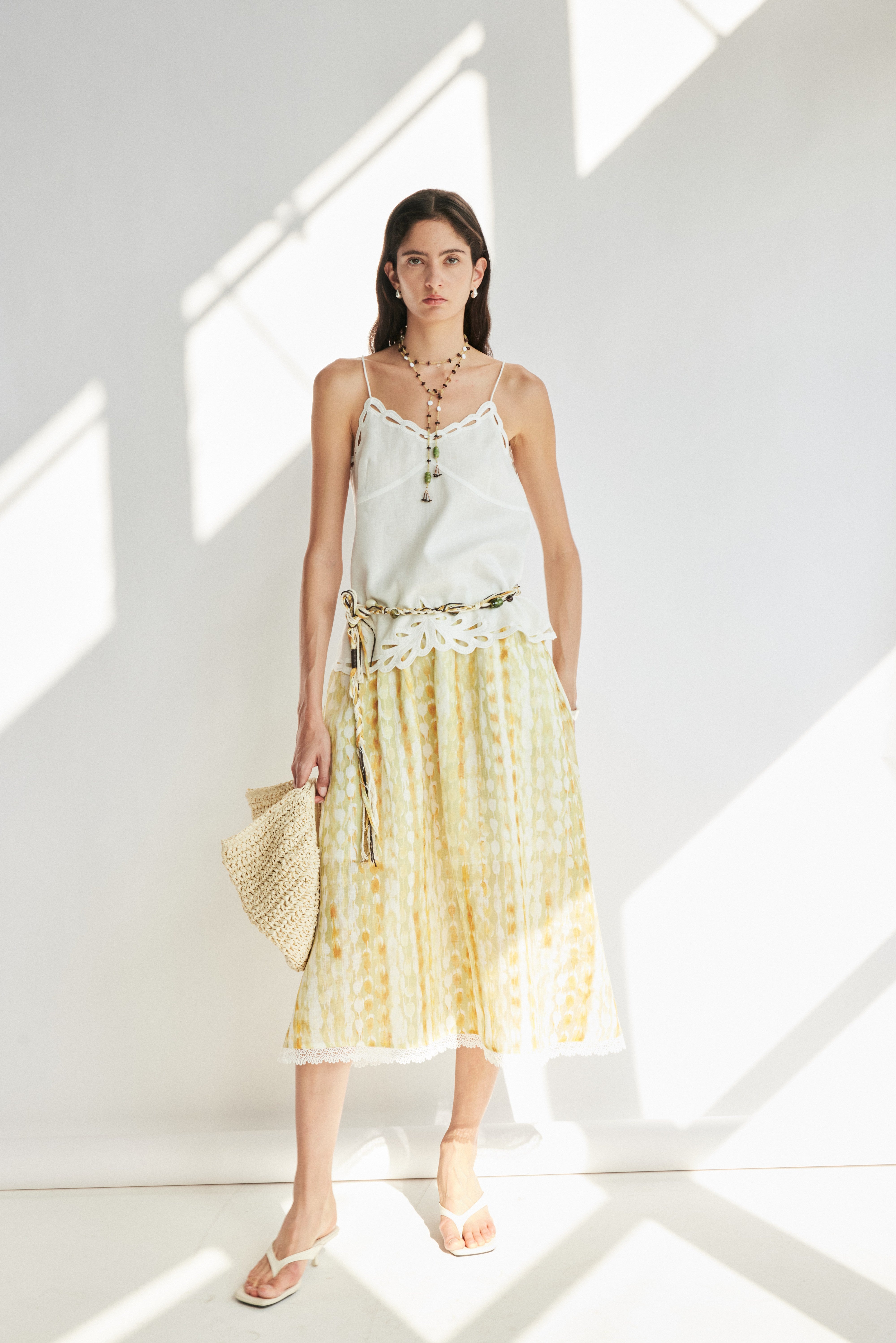 Linen Broderie Anglaise Cami Top