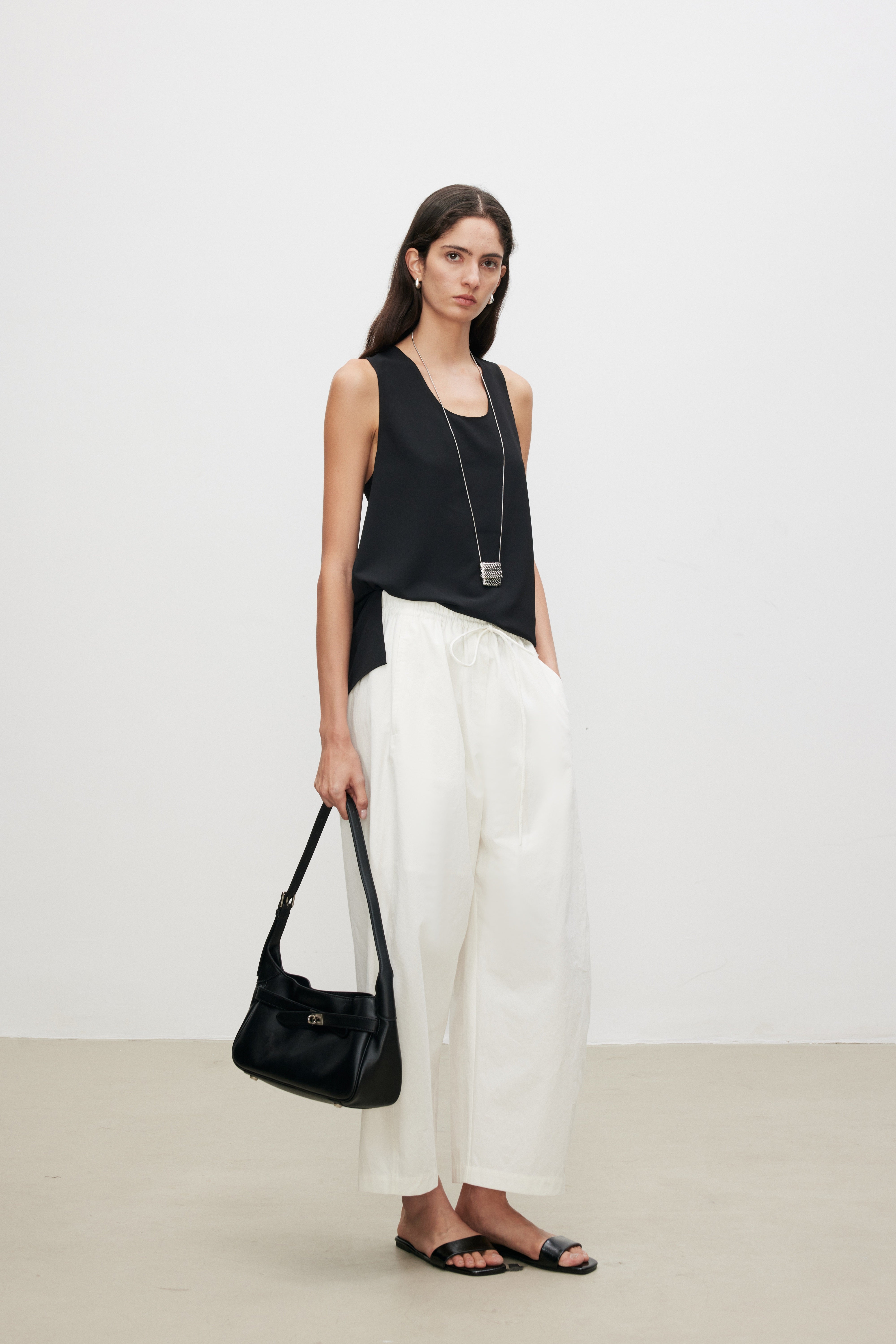 Minimalist Draped U-Neck Top