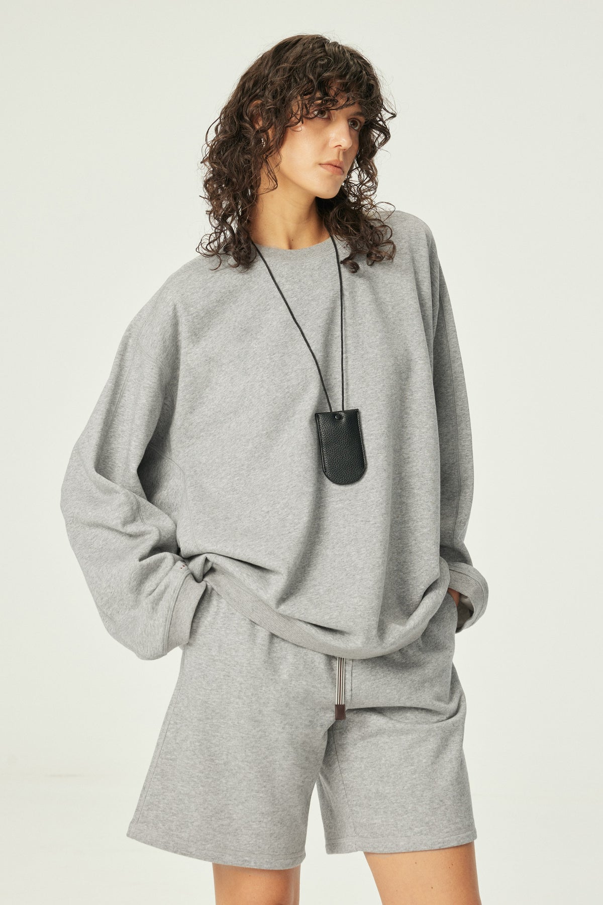 Oversized Cotton-Blend Crewneck Sweatshirt
