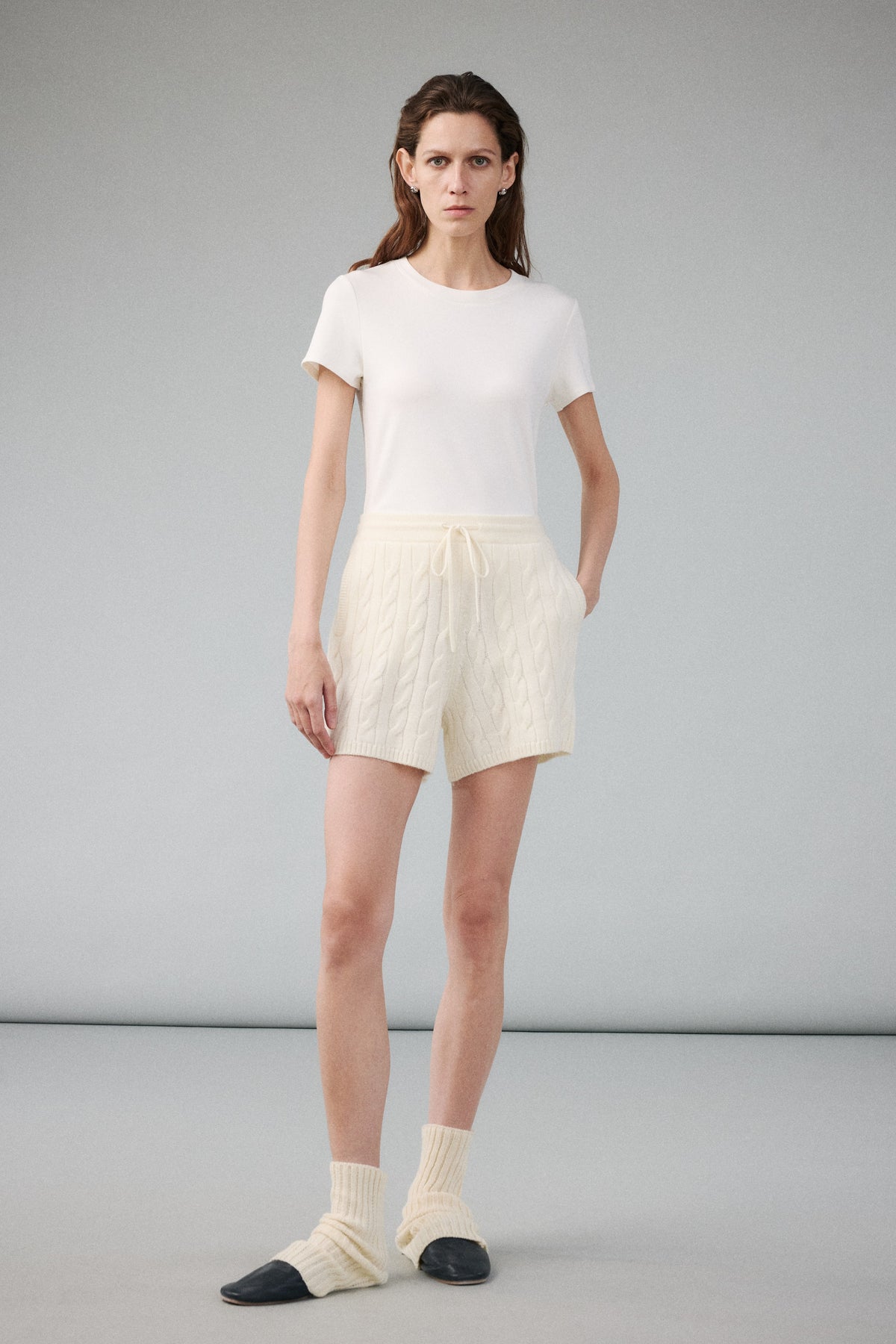 Cable-Knit Wool-Cashmere Shorts