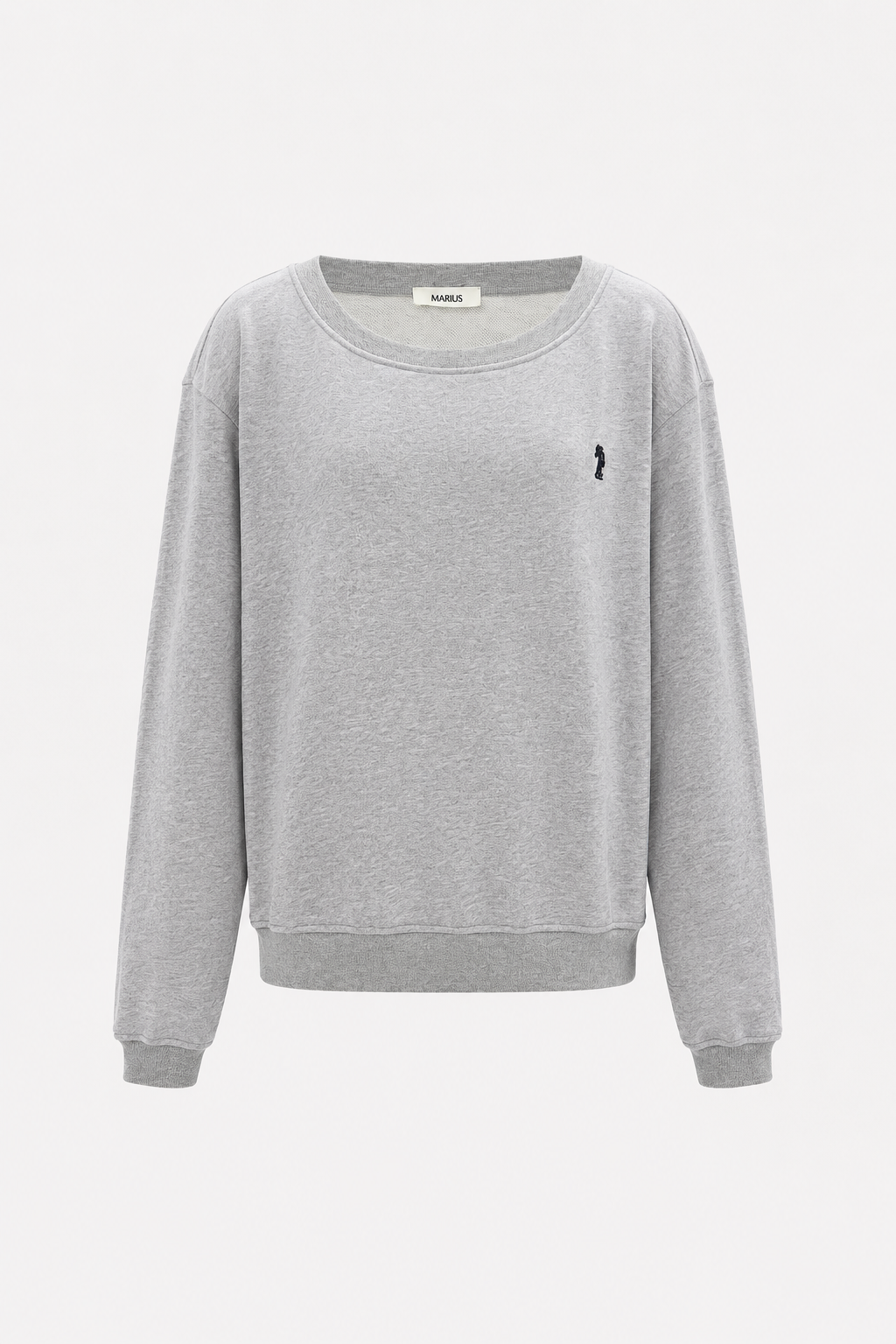 Wide-Round Neck Cotton Sweatshirt