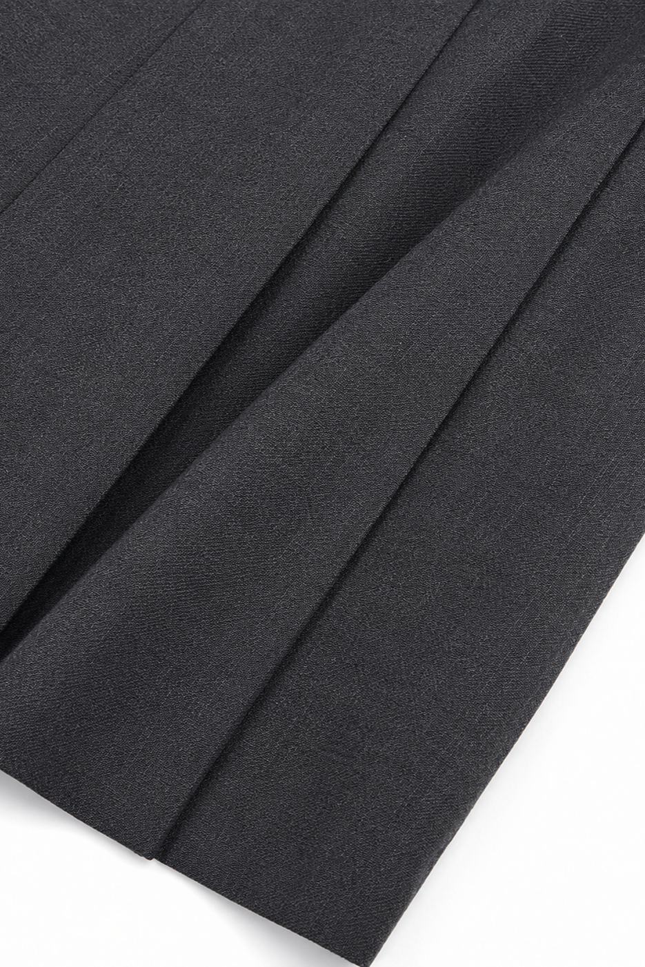Tailored Pleated Wool Skirt with Belt