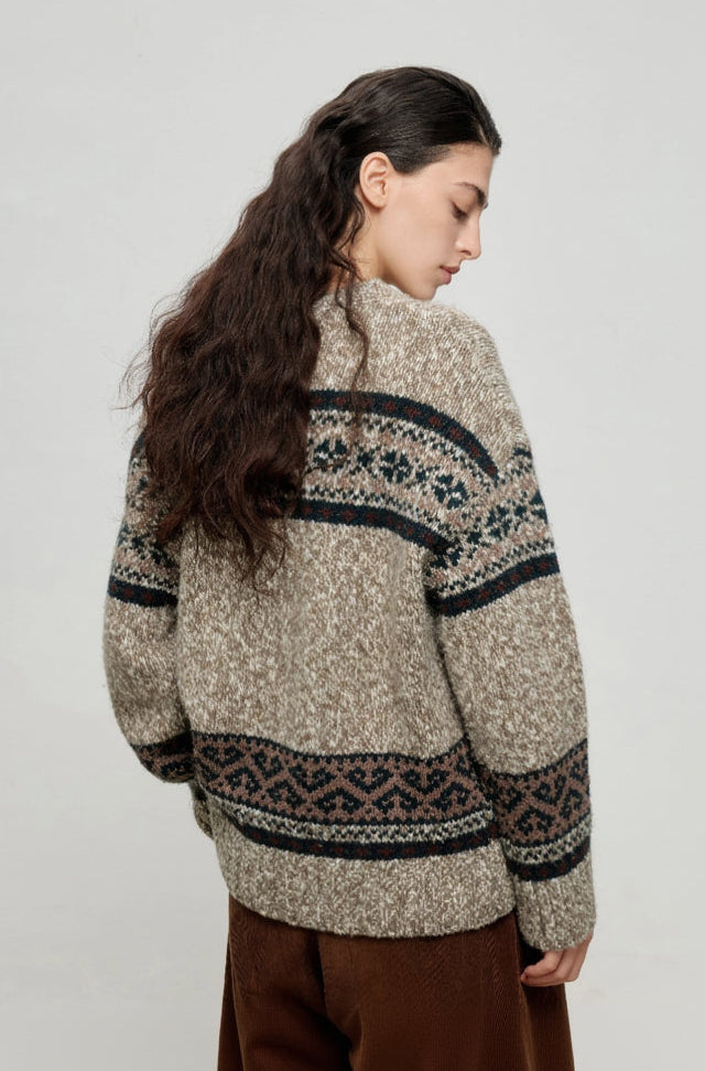 Reindeer Jacquard Mohair-Wool Knit Sweater