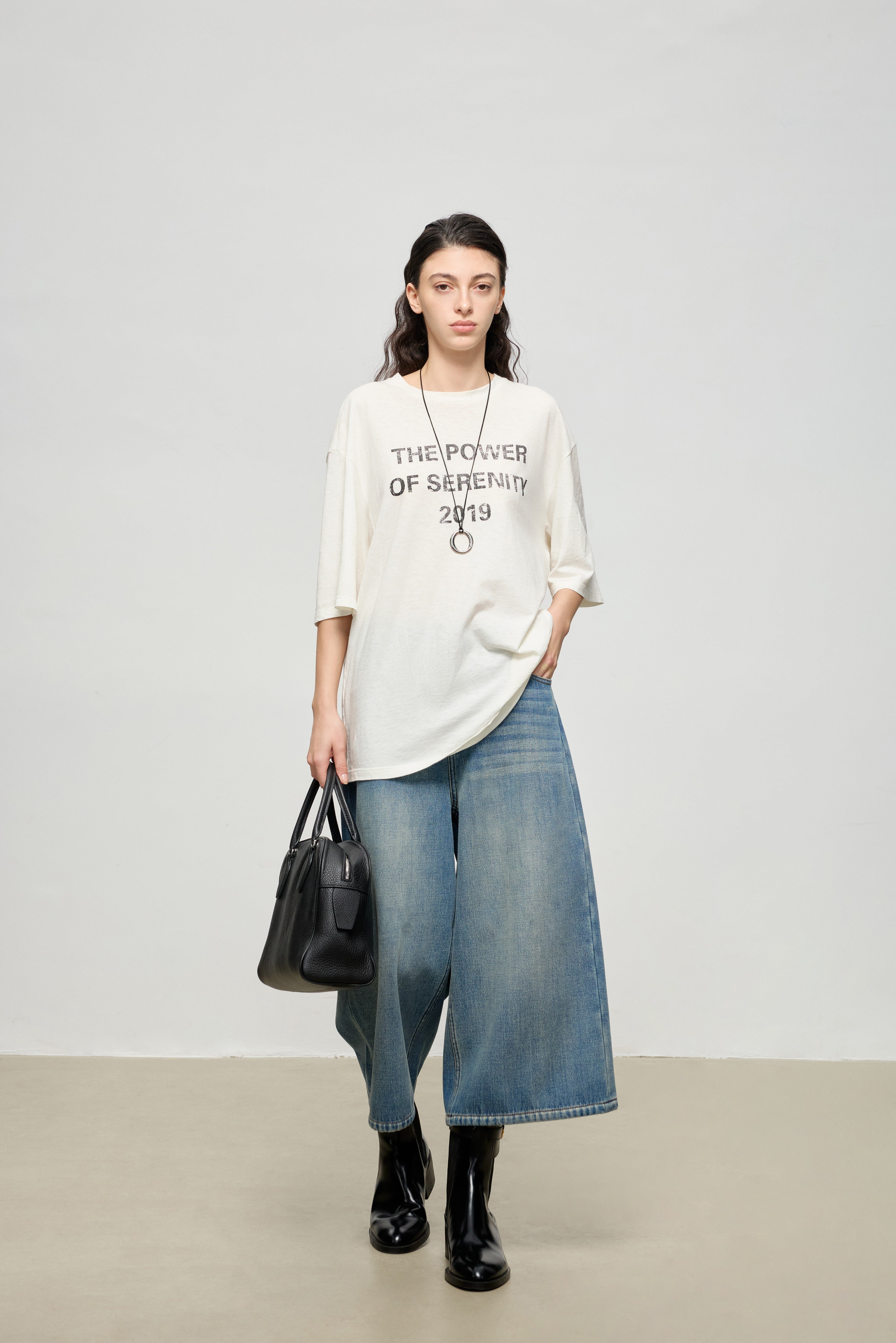 Printed Cotton-Lyocell Half Sleeve Tee