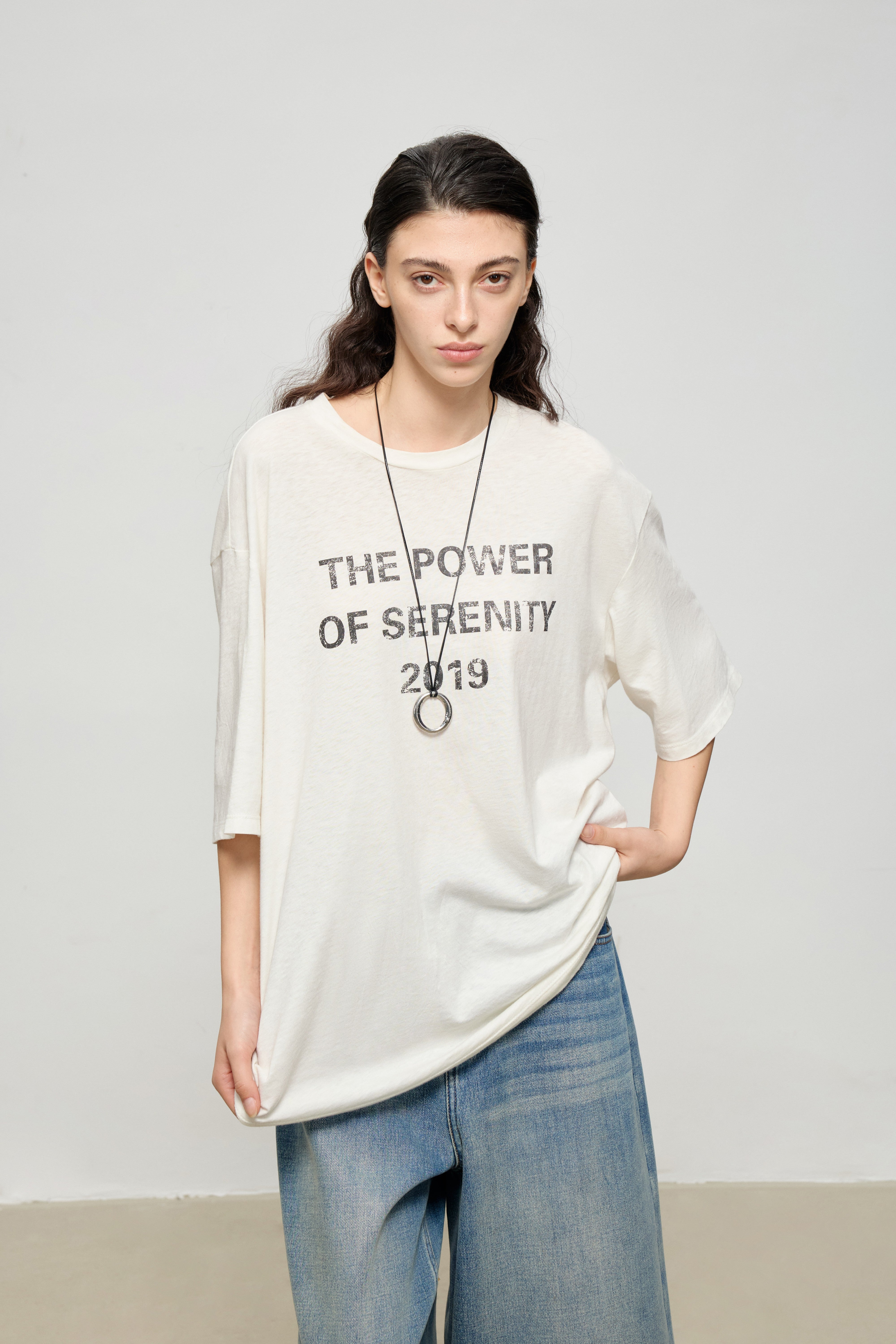 Printed Cotton-Lyocell Half Sleeve Tee