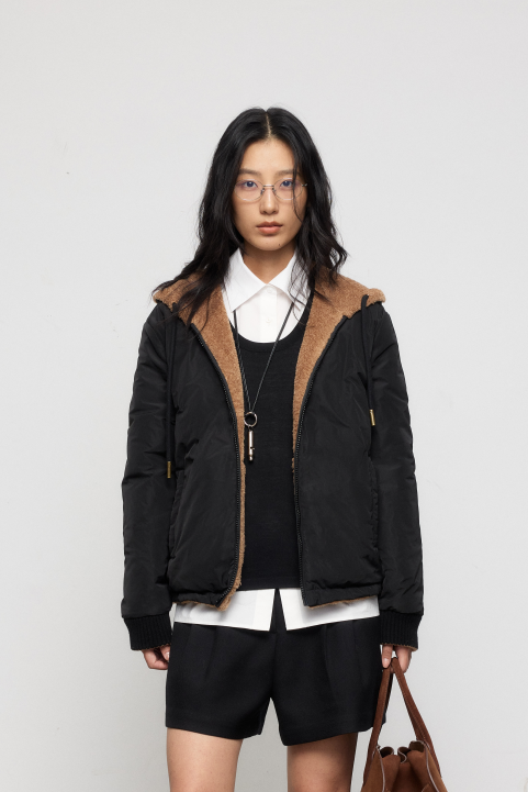 Reversible Double-Face Teddy Hooded Jacket