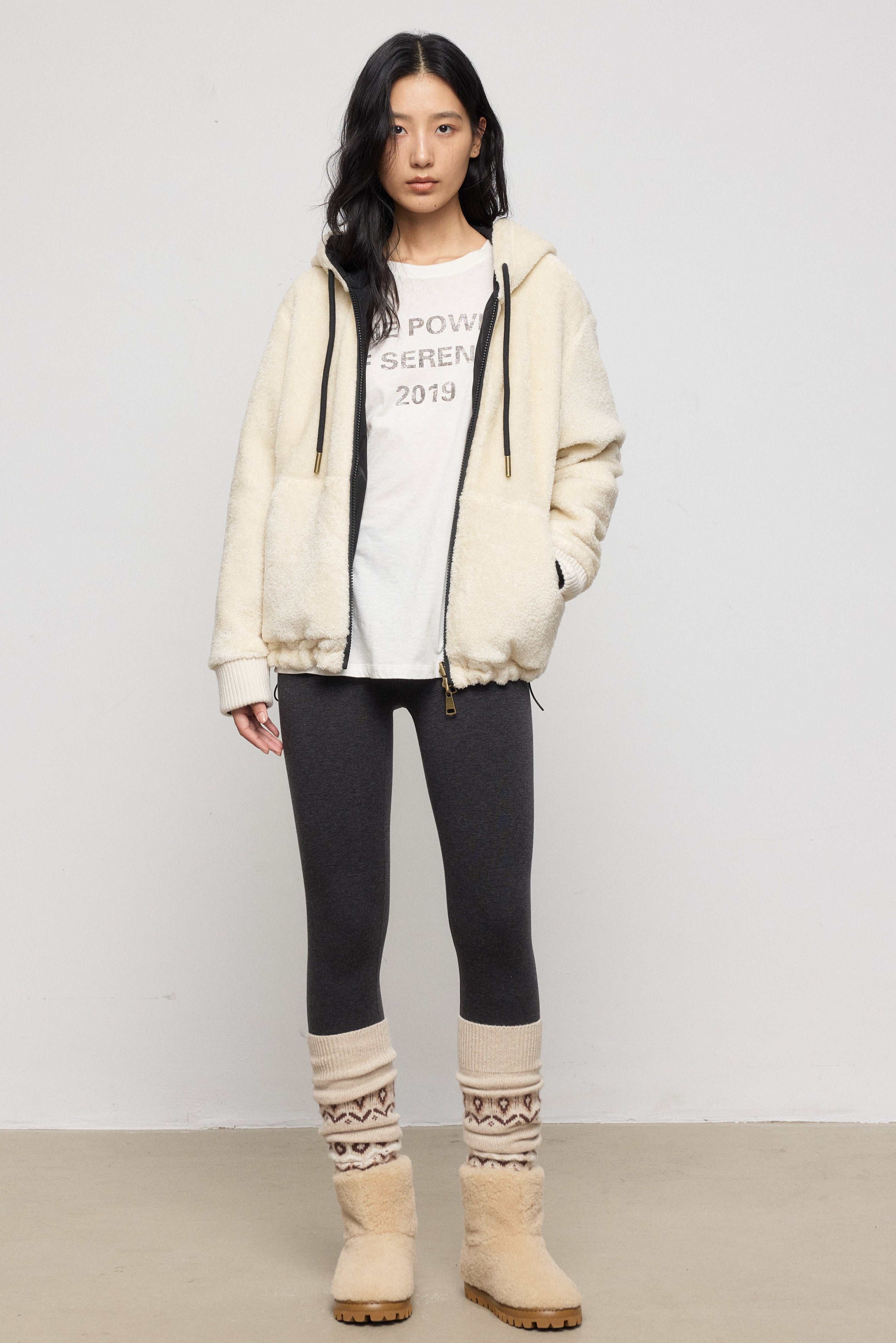 Reversible Double-Face Teddy Hooded Jacket
