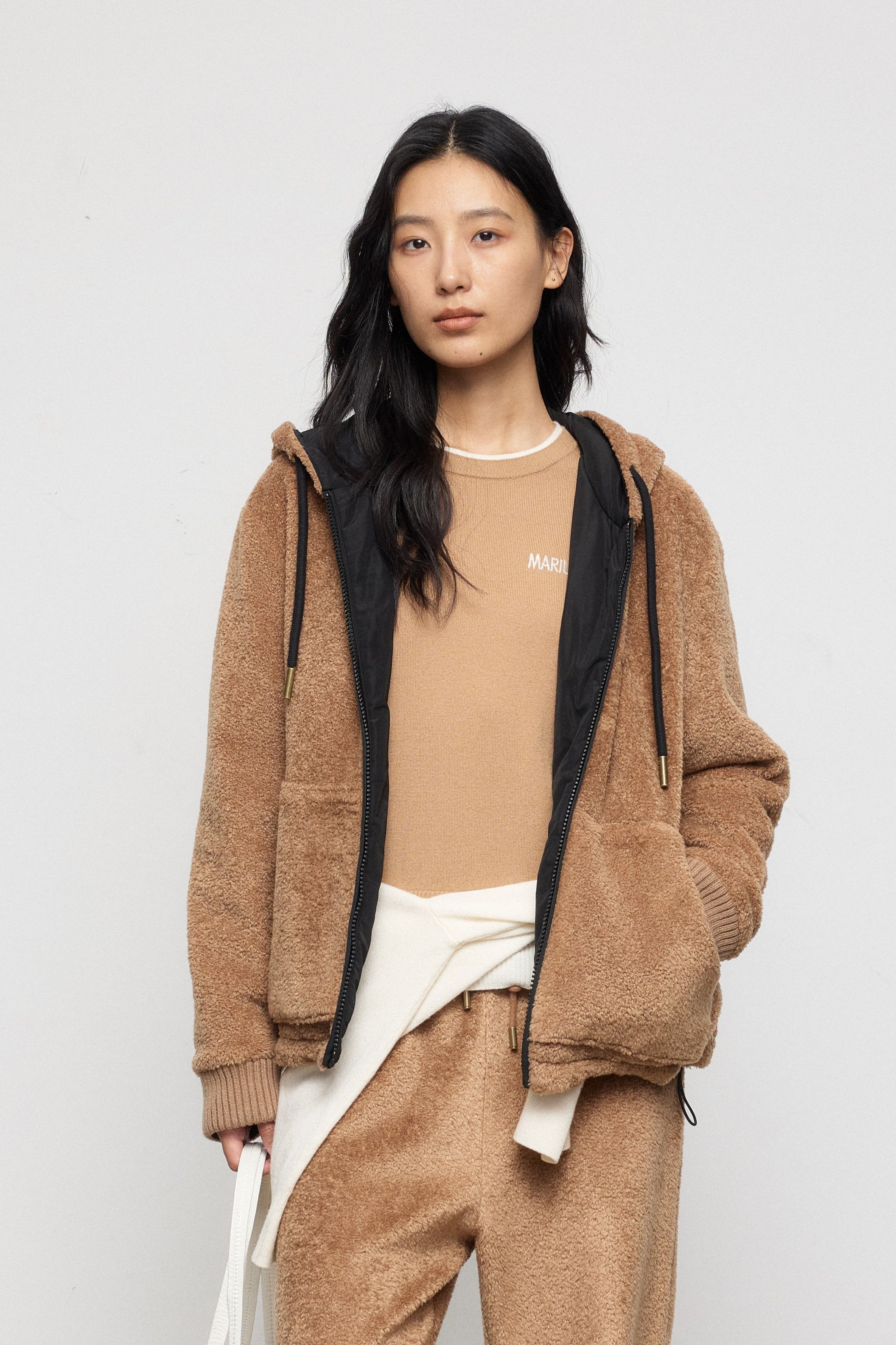 Reversible Double-Face Teddy Hooded Jacket
