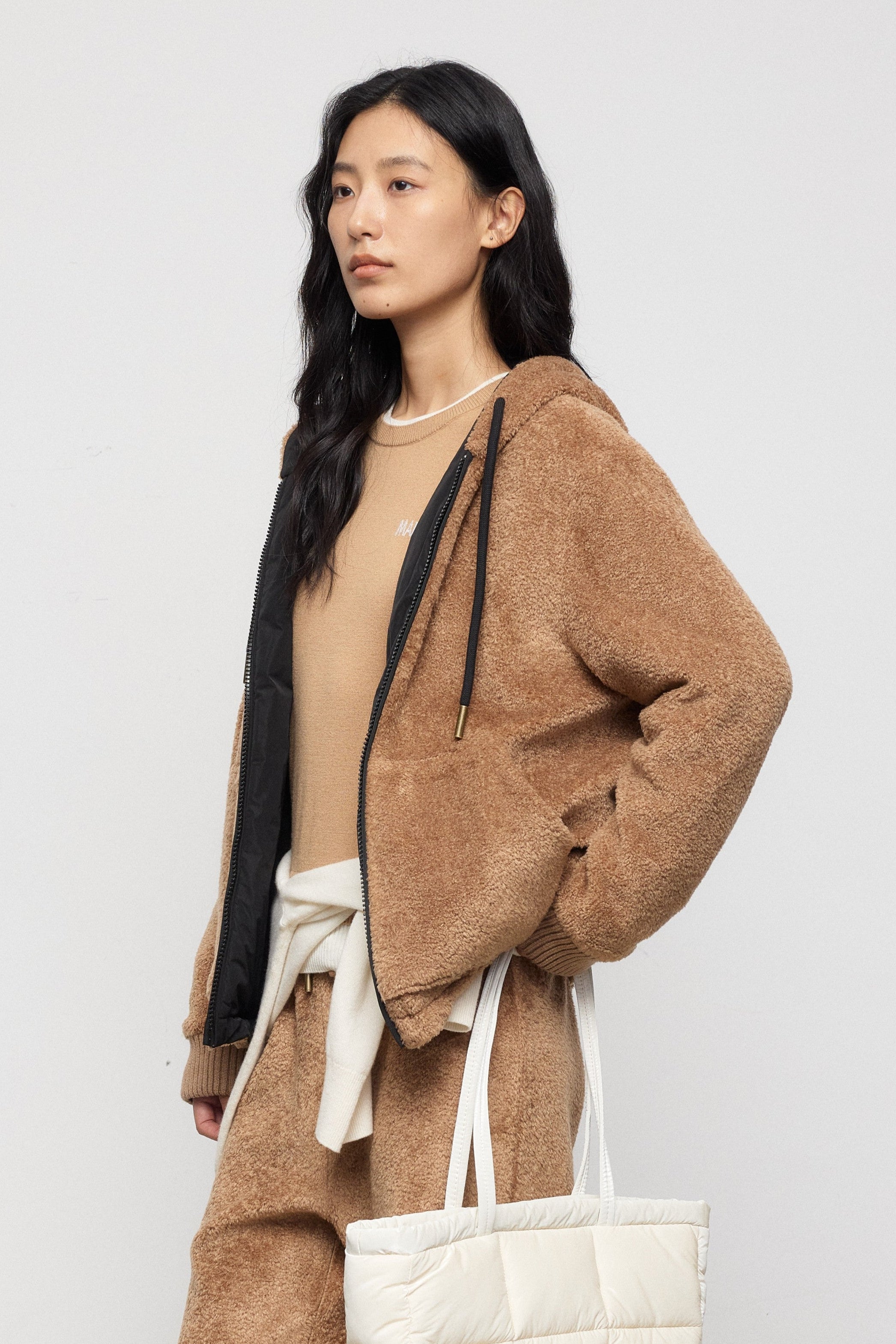 Reversible Double-Face Teddy Hooded Jacket