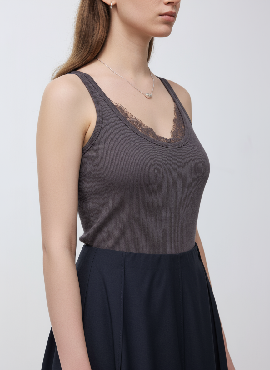 Lace Panel Tank Top