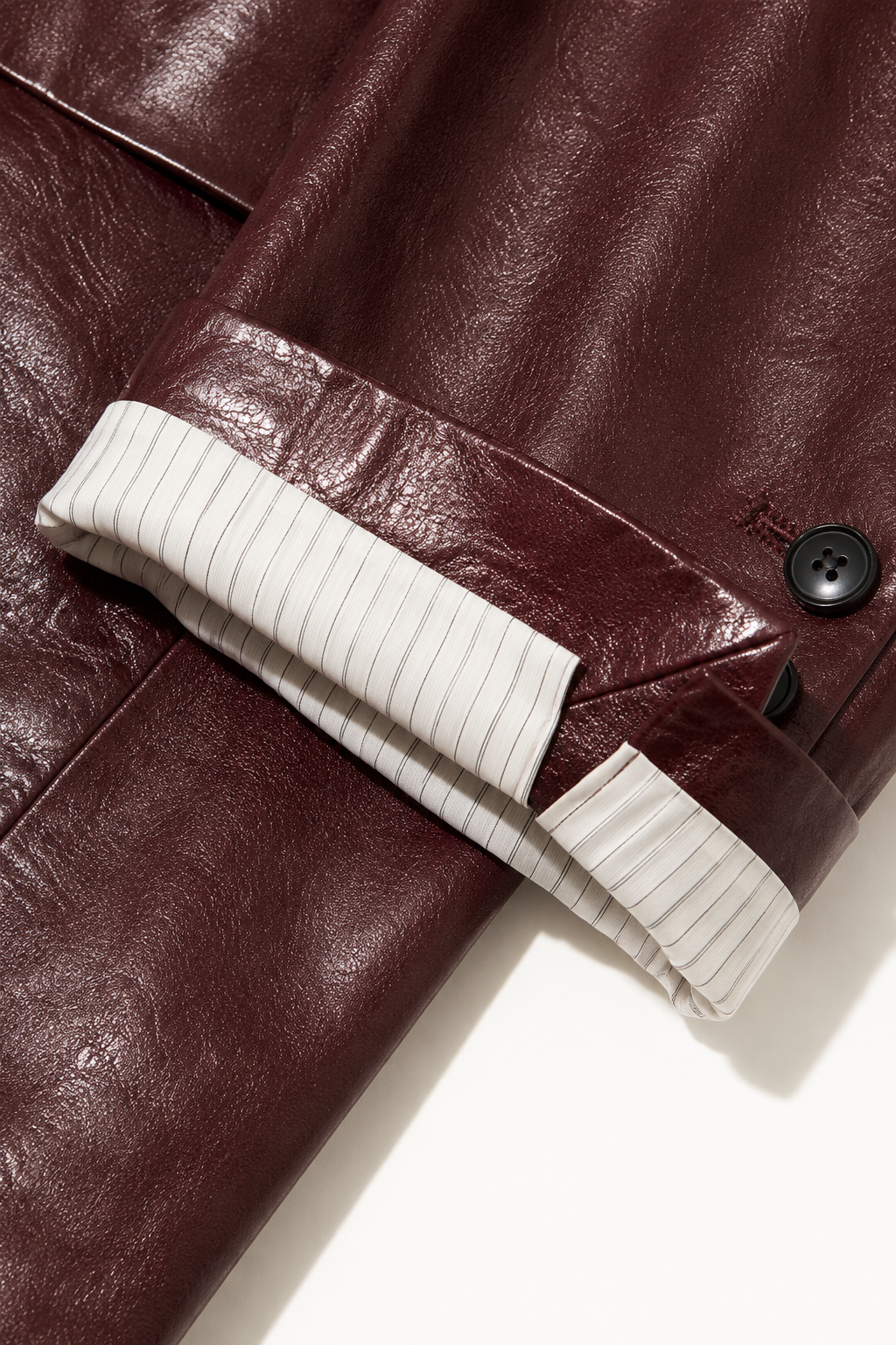 Hand-Waxed Lambskin Belted Leather Blazer