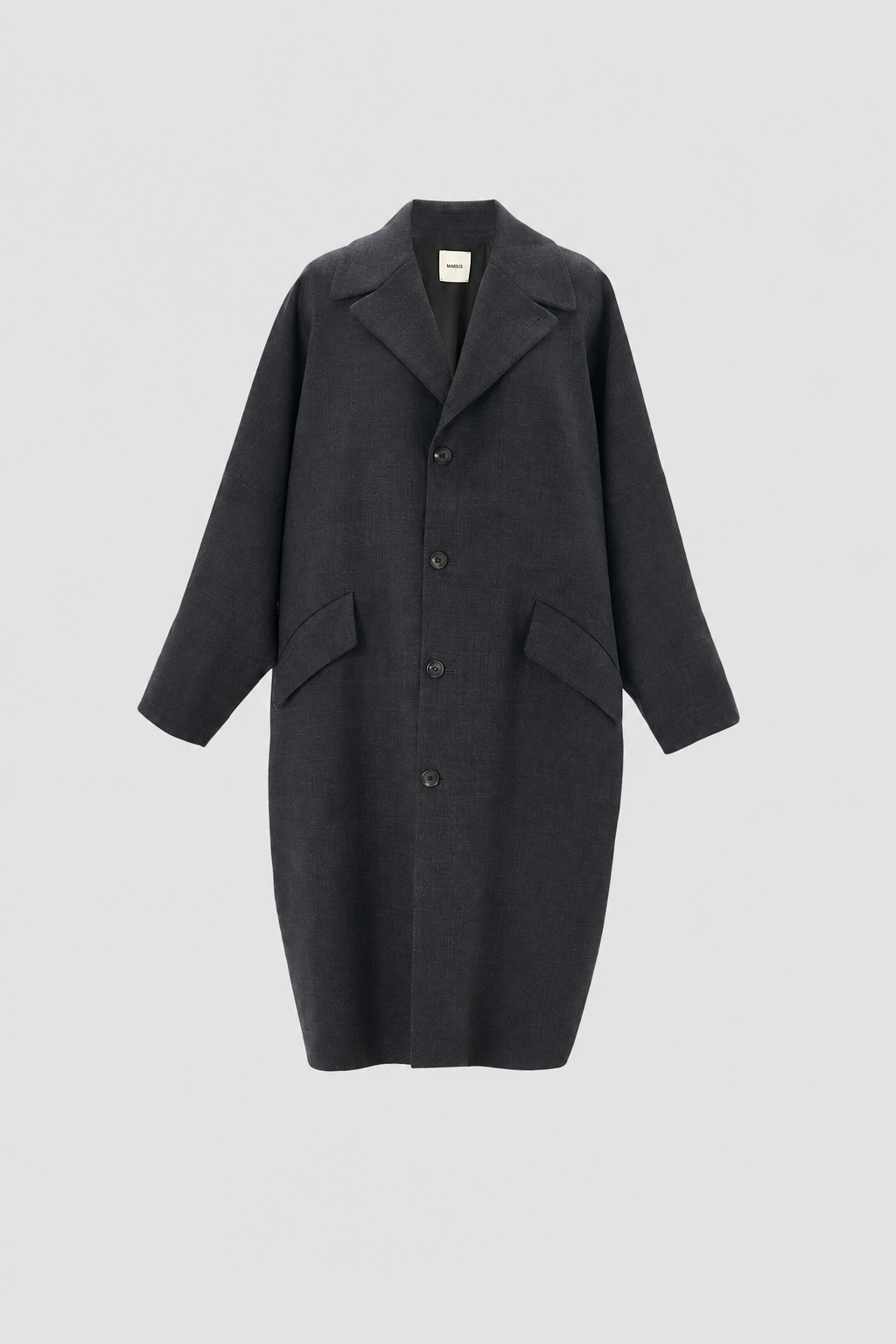 Wool Blend Cocoon Sleeve Tailored Coat