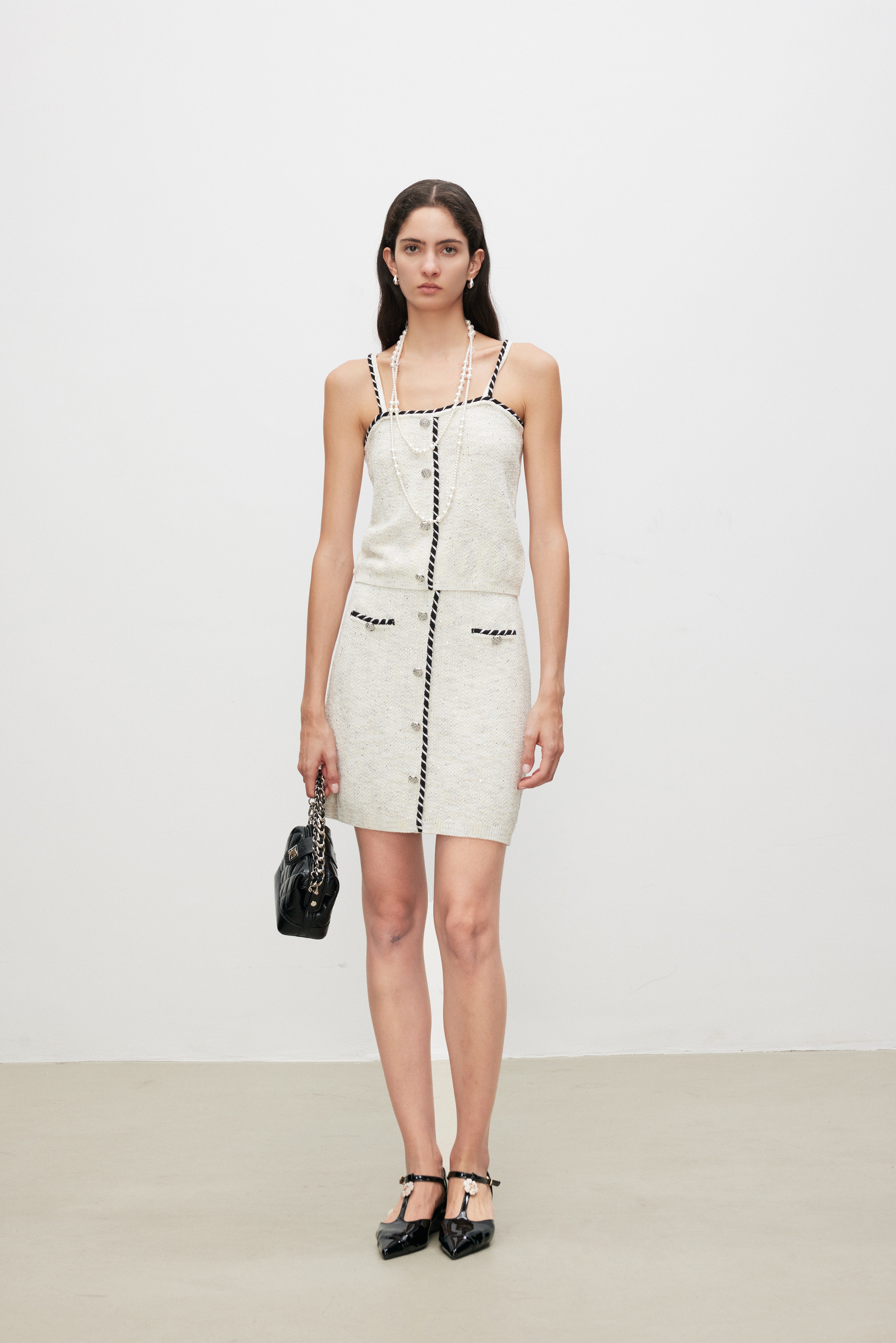 Bouclé Knit Tweed Cami Top